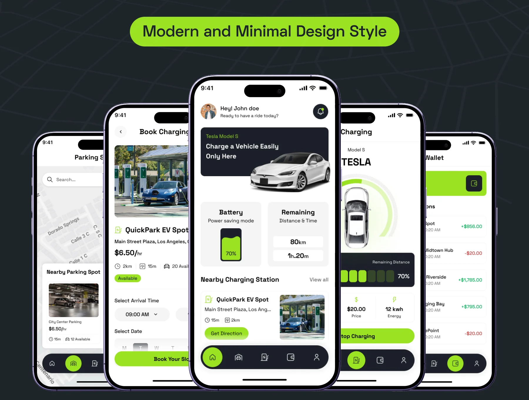 Parkify - Car Parking and Charging Mobile APP UI Kit 3