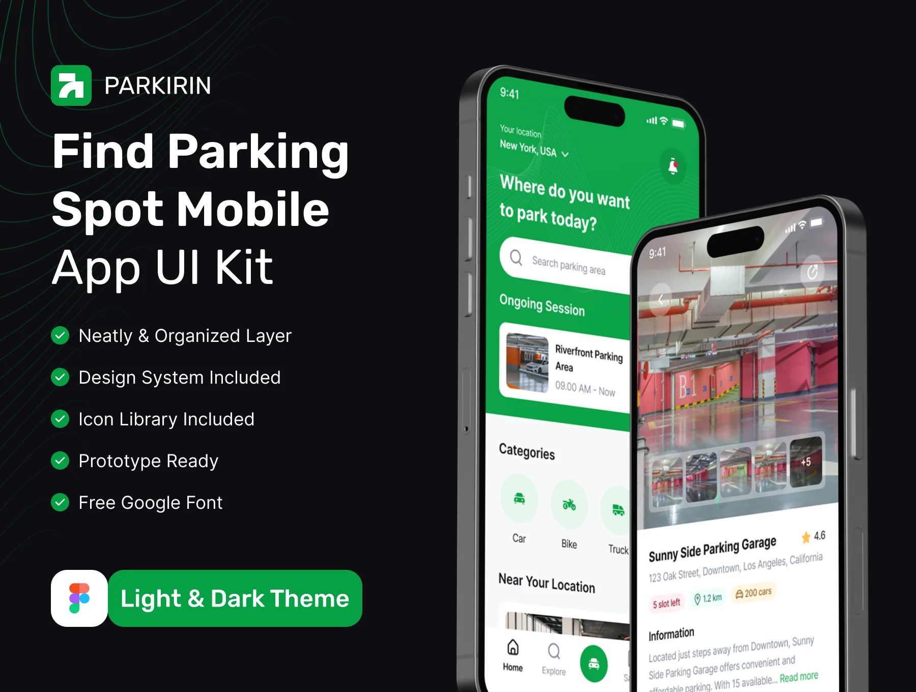 Parkirin - Car Parking App UI Kit