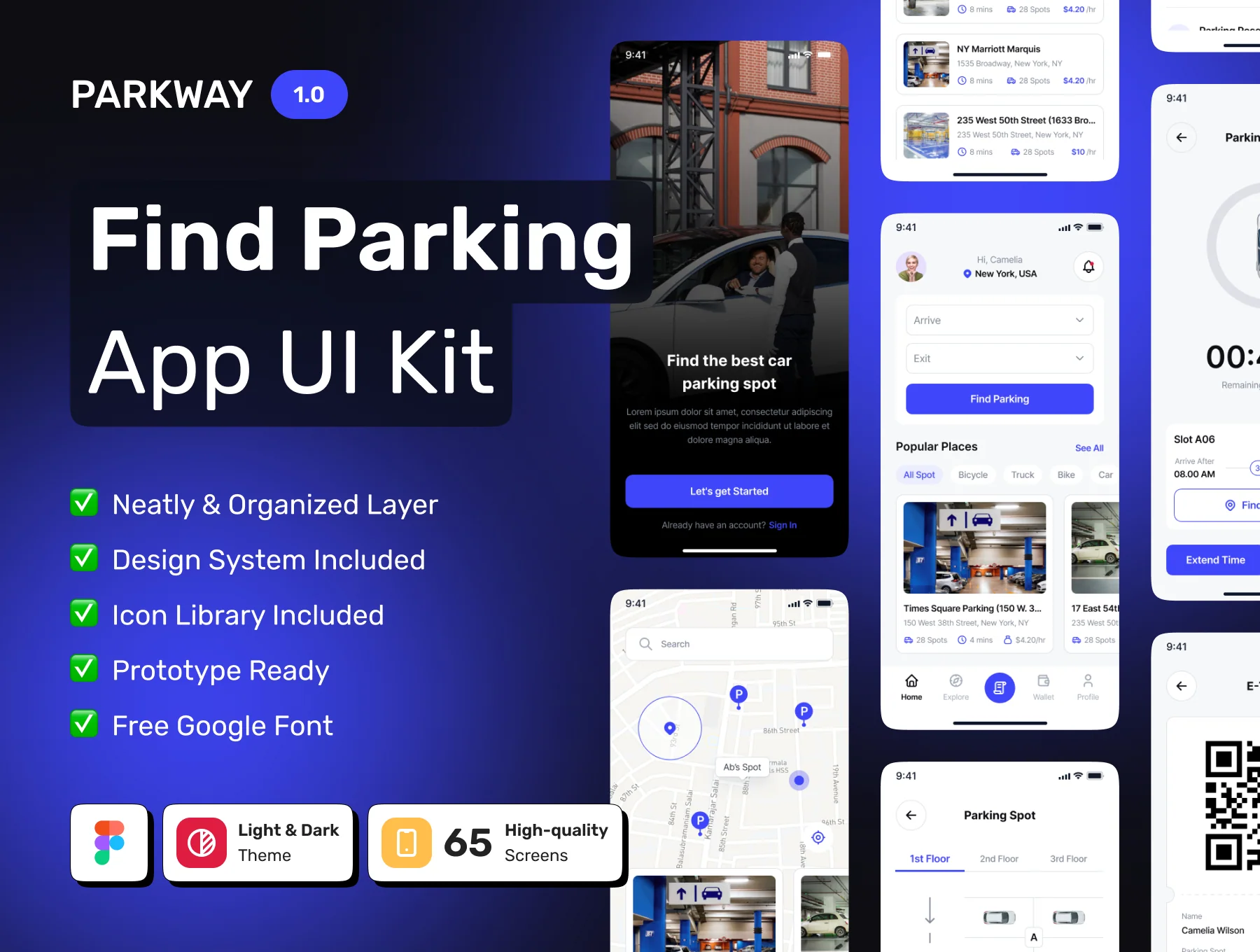 PARKWAY - Find Parking Spot Mobile App UI Kit 2