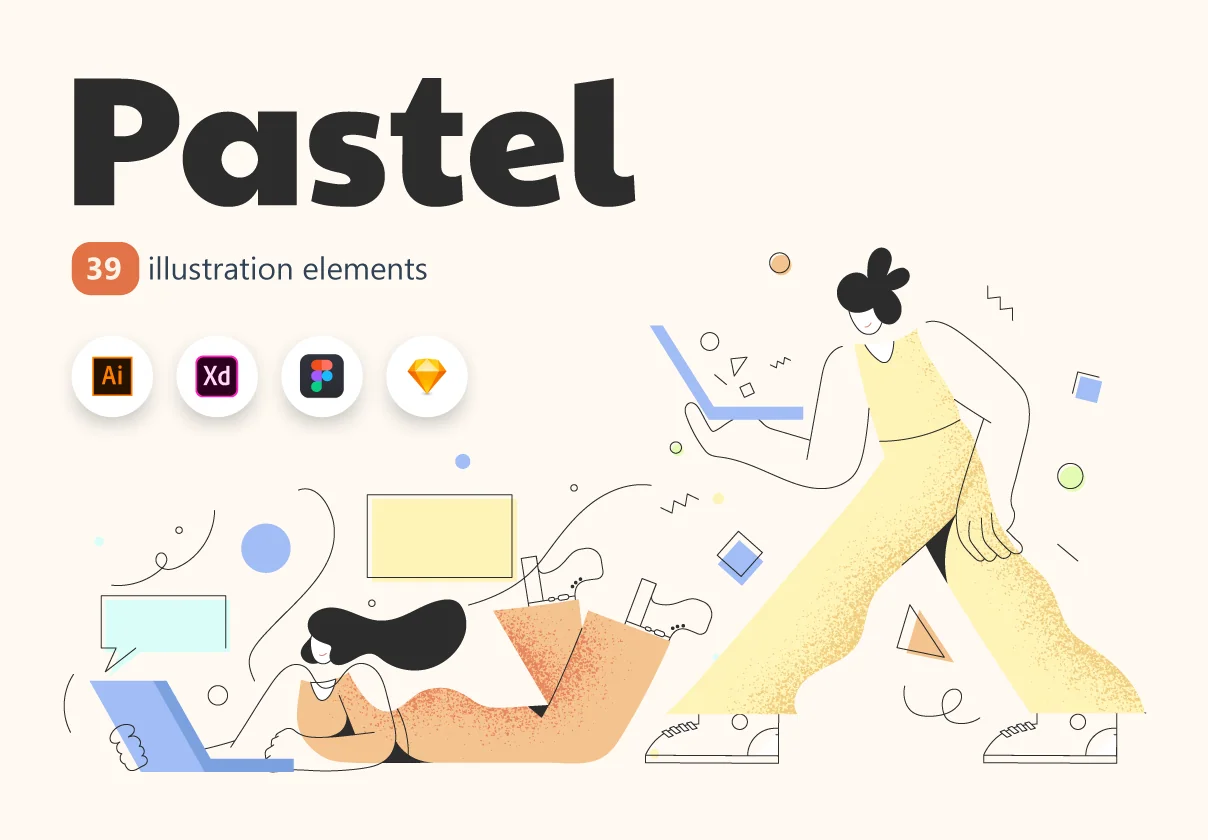 Pastel illustrations