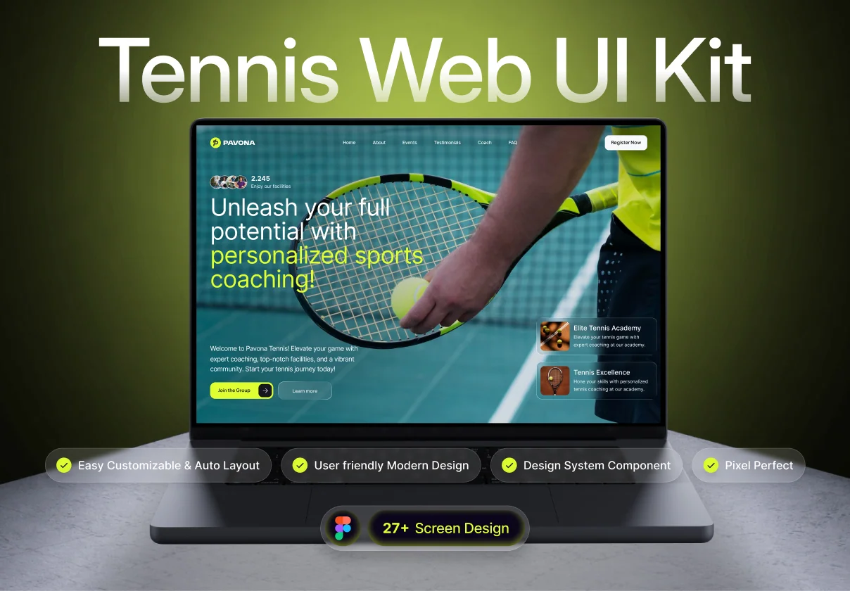 Pavona -  Tennis Web UI Kit