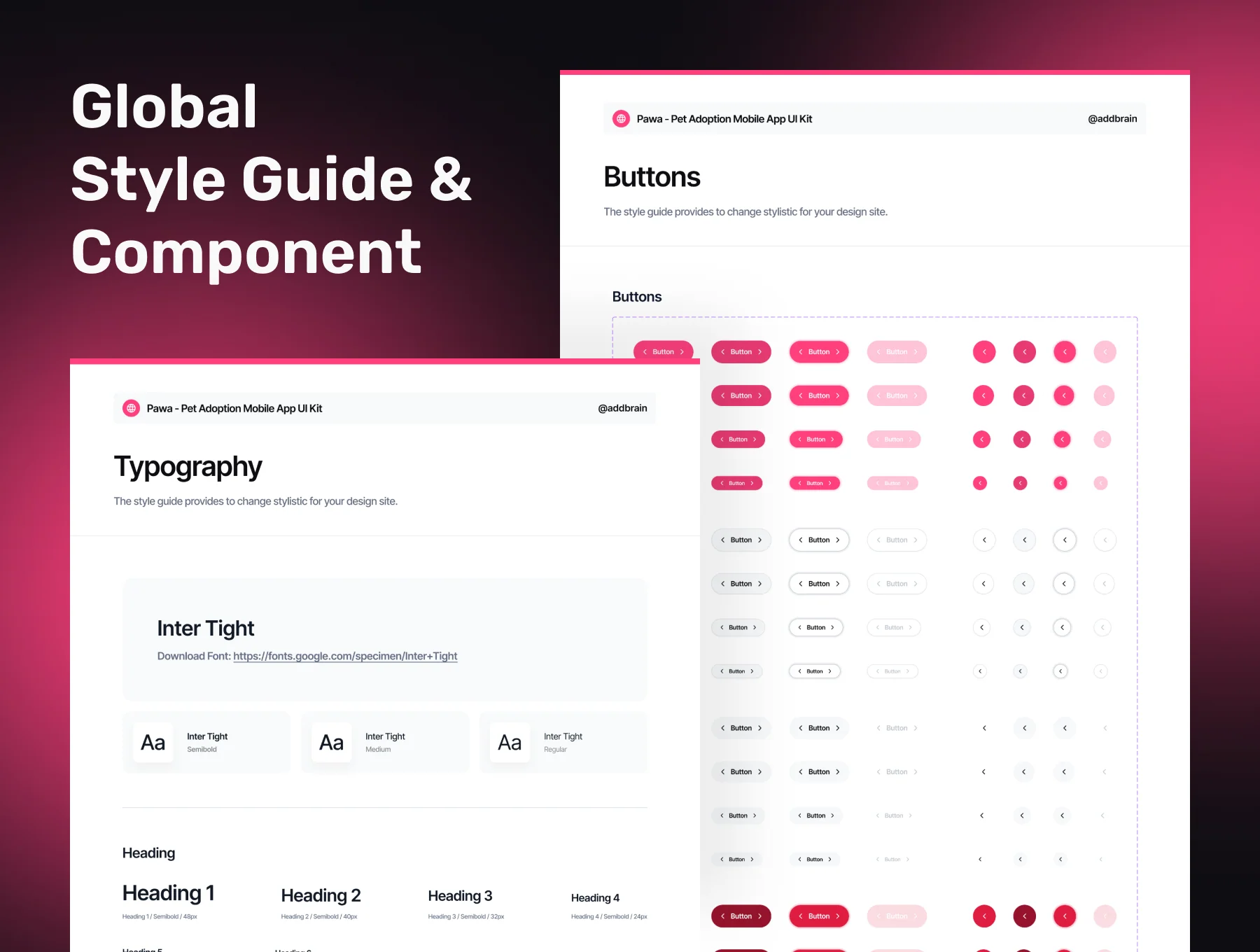 PAWA - Pet Adoption Premium Mobile App UI Kit 3