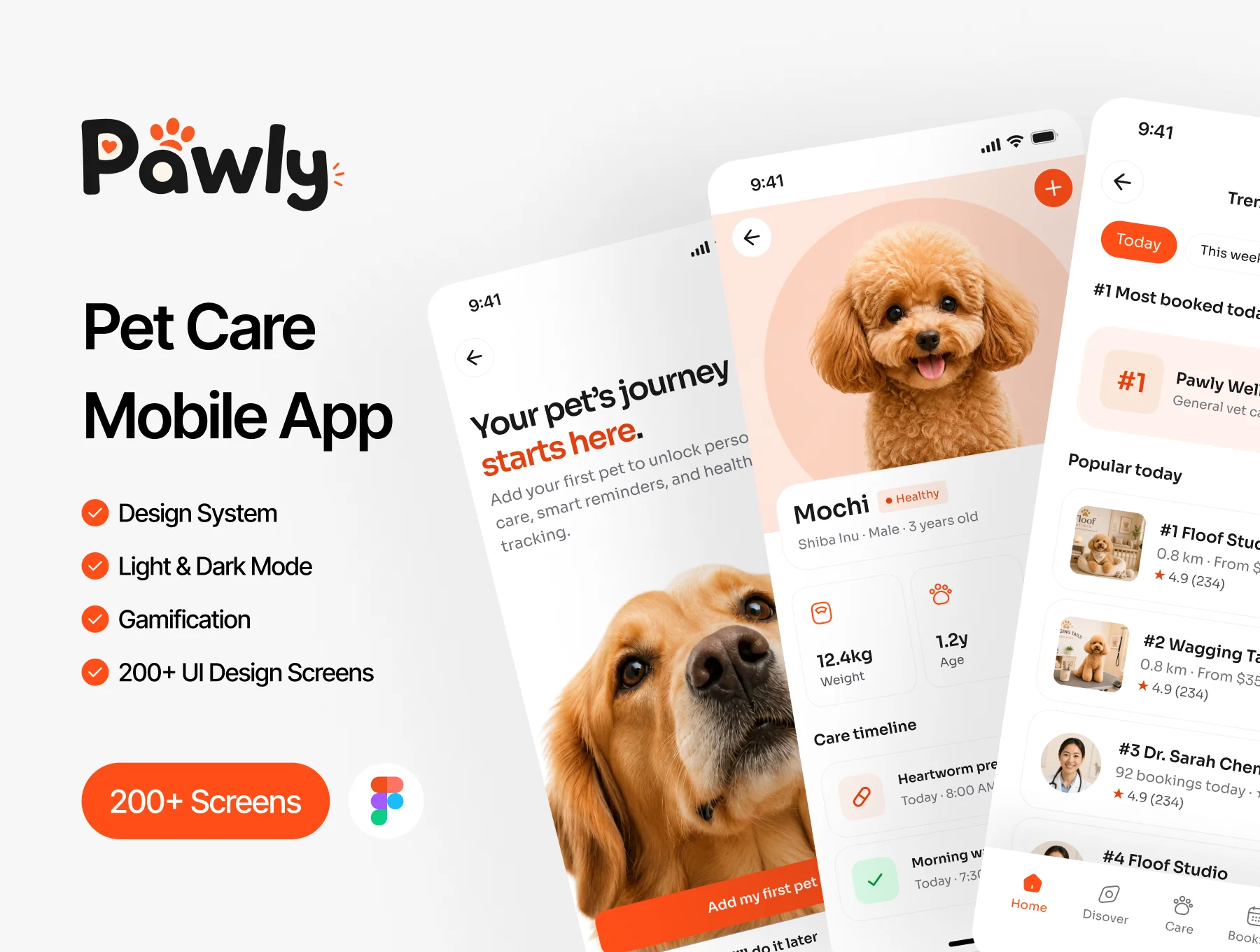Pawly - Pet Care Mobile App UI Kit
