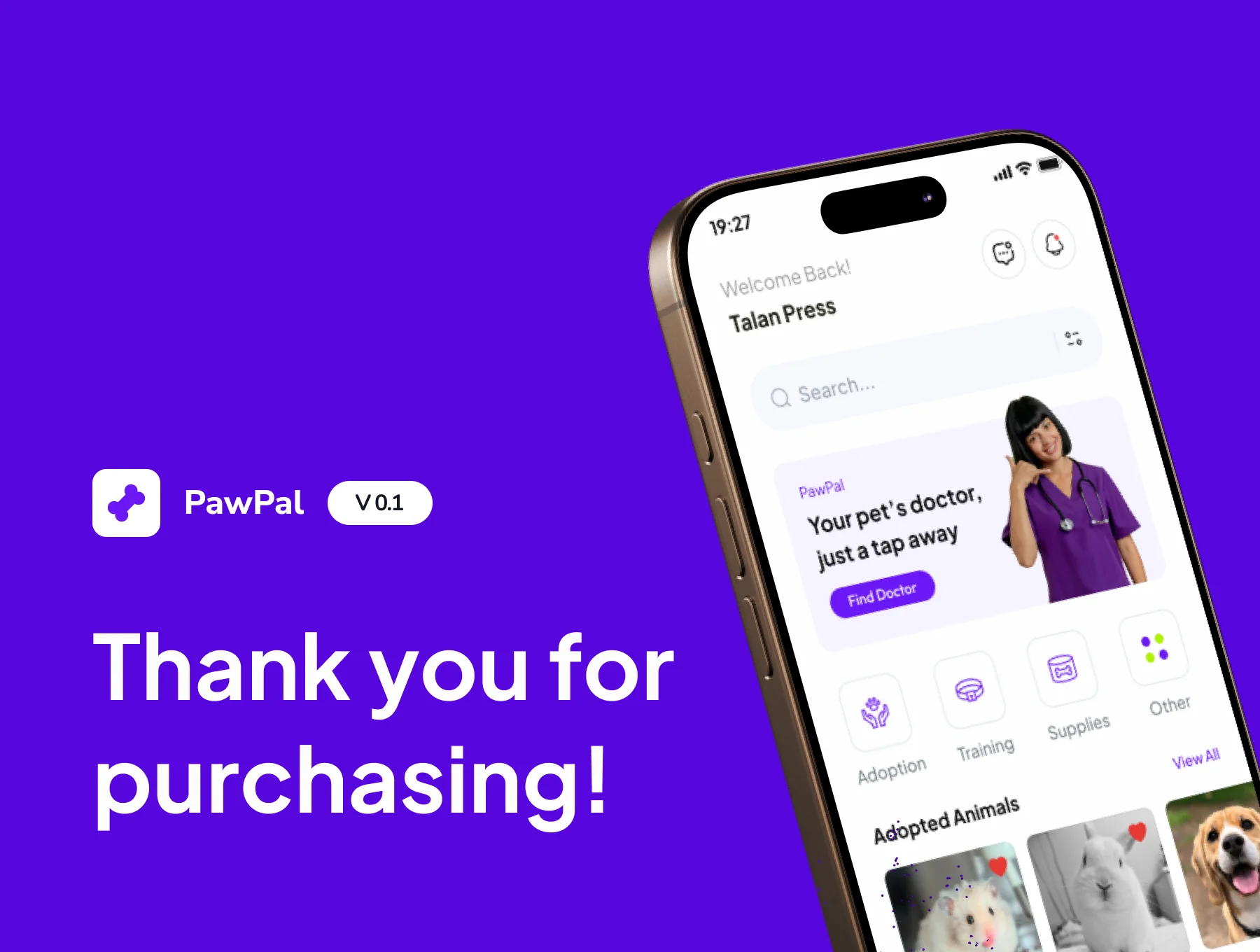 PawPal  - Pet Adoption and Care Mobile App UI Kit 6
