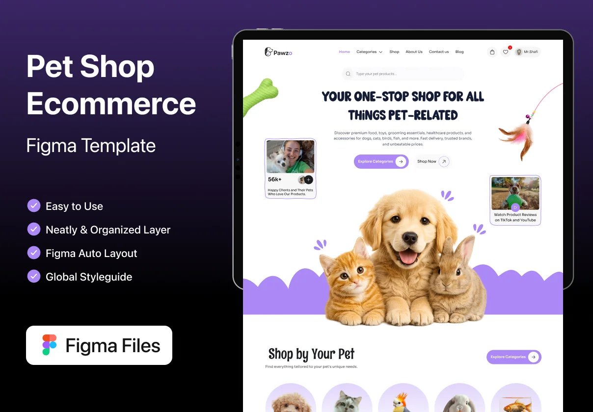 Pawzo – Modern Pet Care E-commerce Web App UI Kit