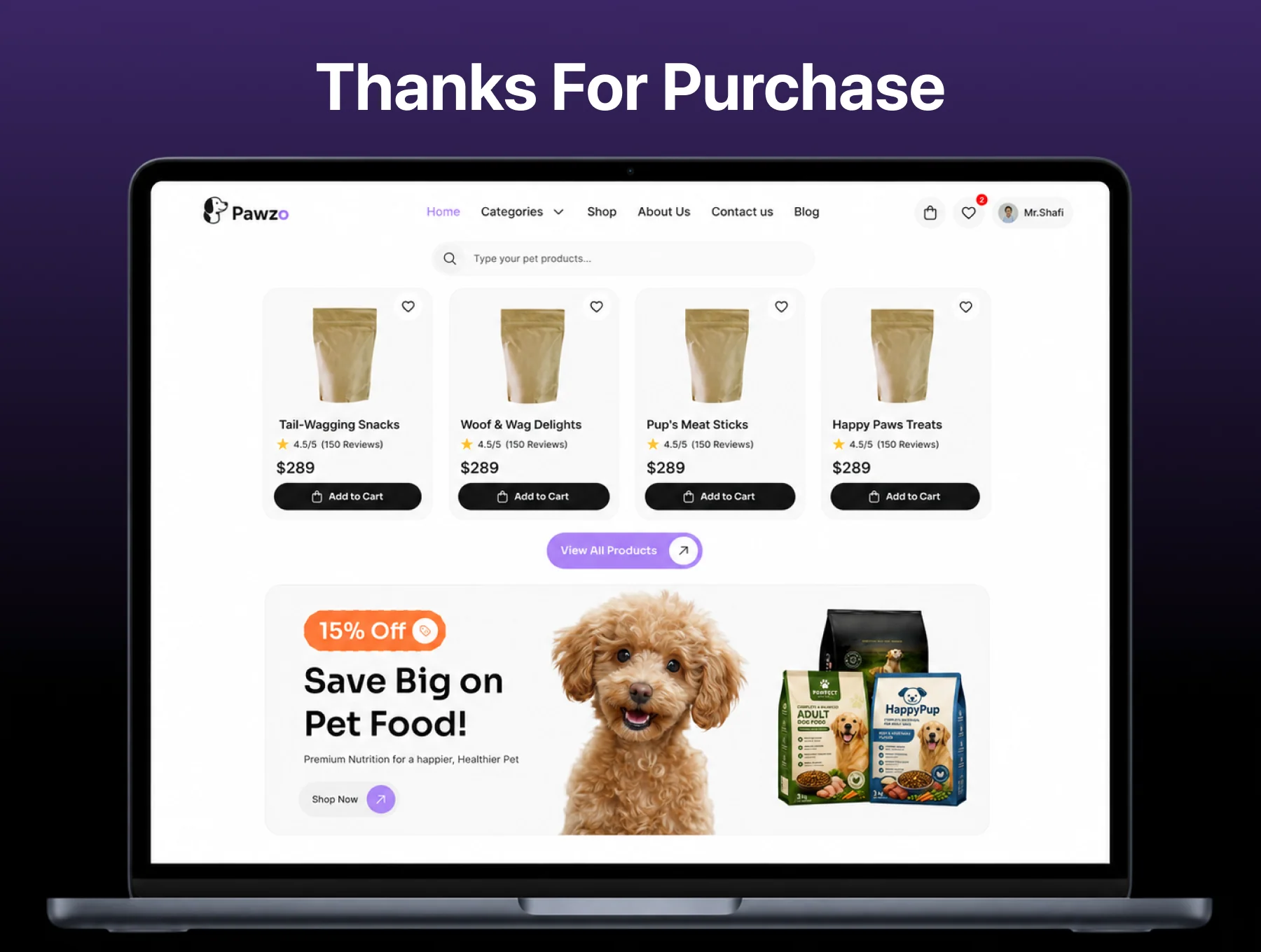 Pawzo – Modern Pet Care E-commerce Web App UI Kit 6