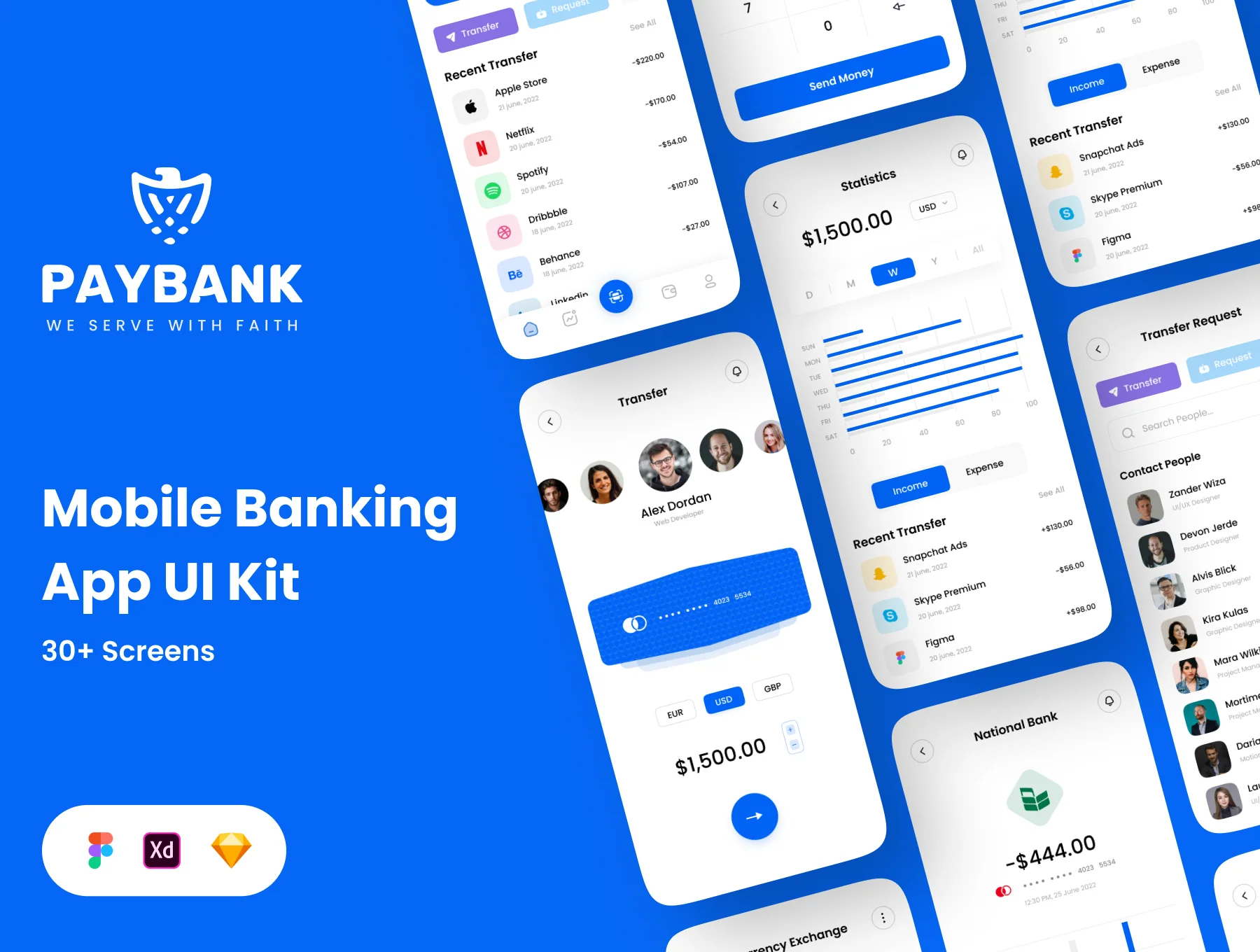 Paybank - Mobile Banking App UI Kit