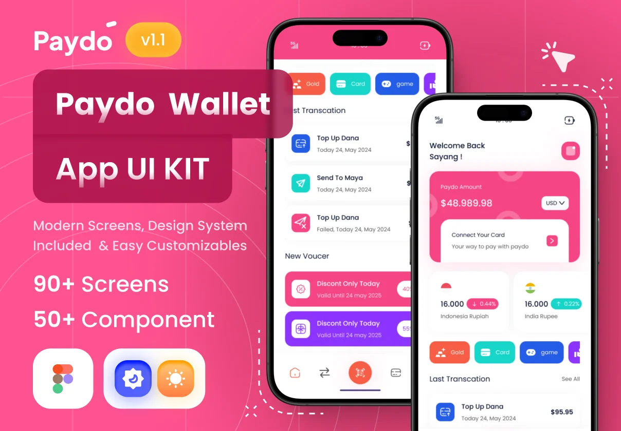 Paydo - Digital Wallet App UI Kit