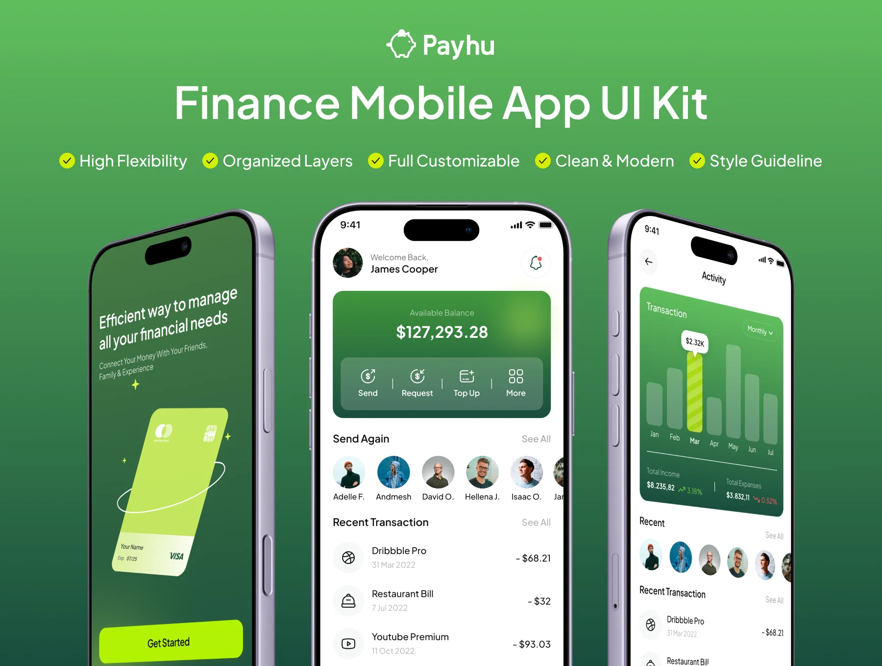 Payhu - Finance Mobile App UI Kit