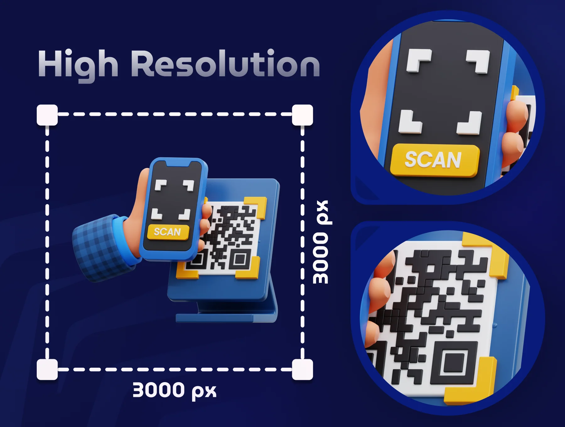 Payment Hand Gesture 3D Icon Set 4