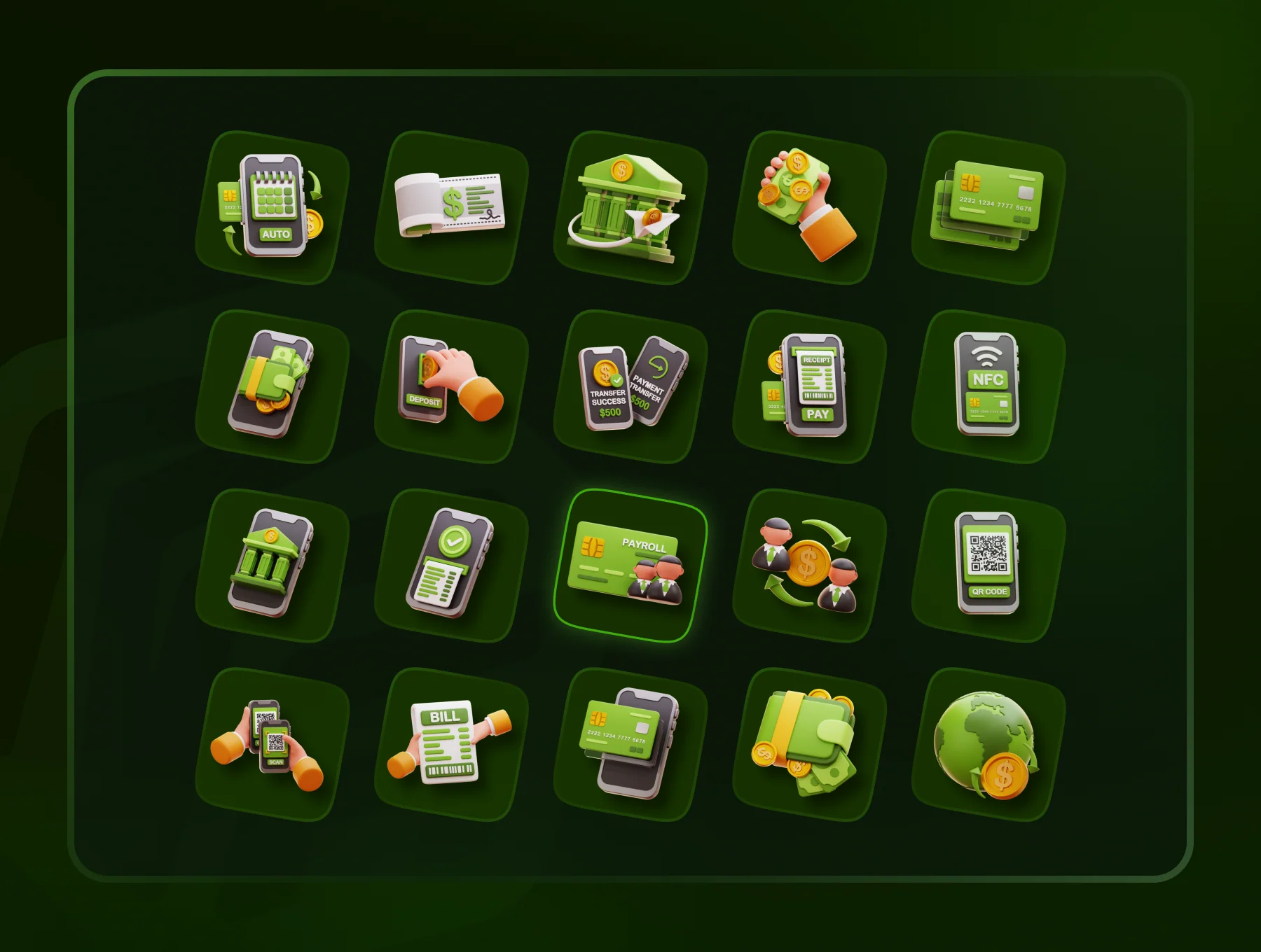 Payment Method 3D Icon Set 2
