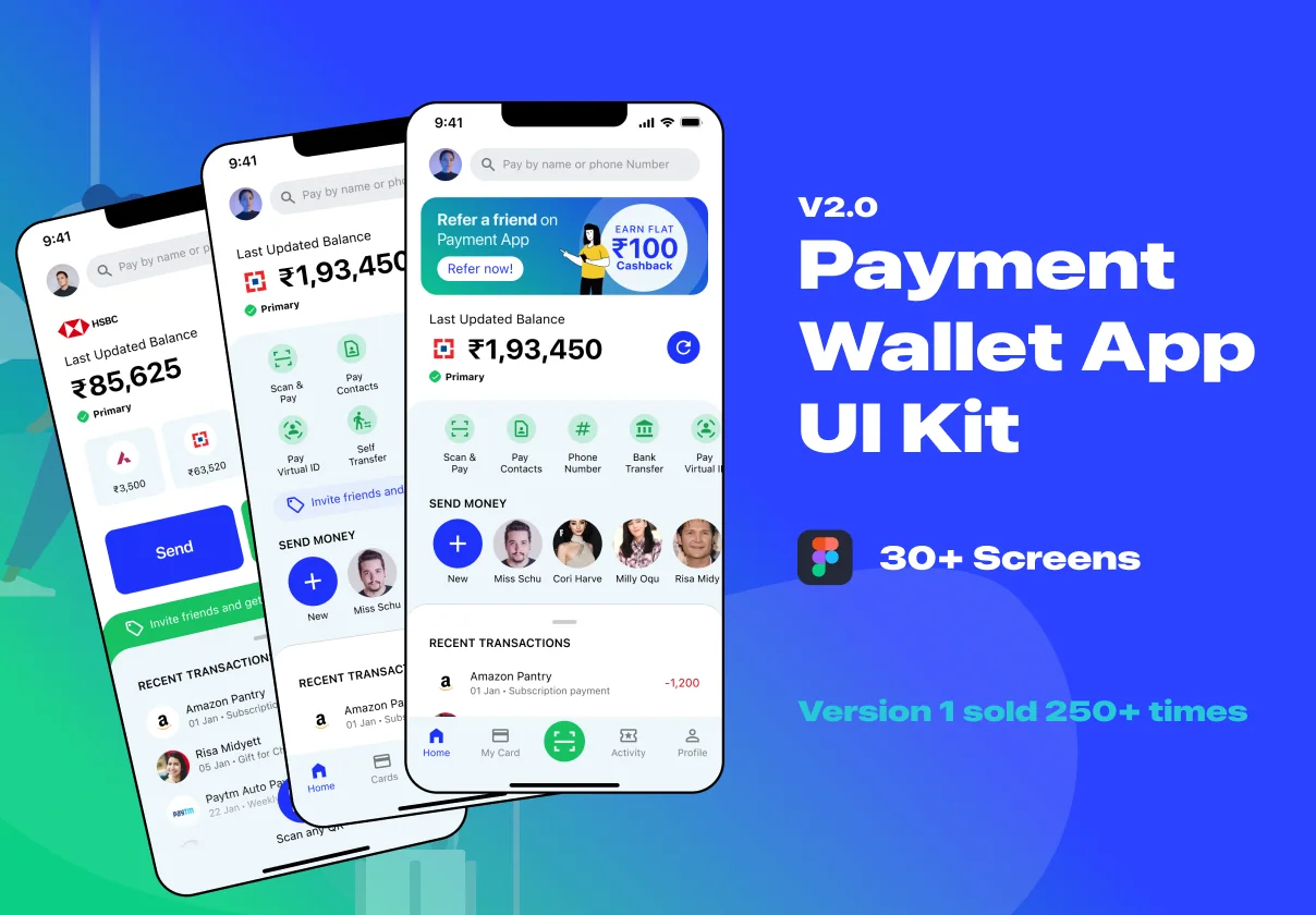 Payment Wallet App Figma UI Kit - V2