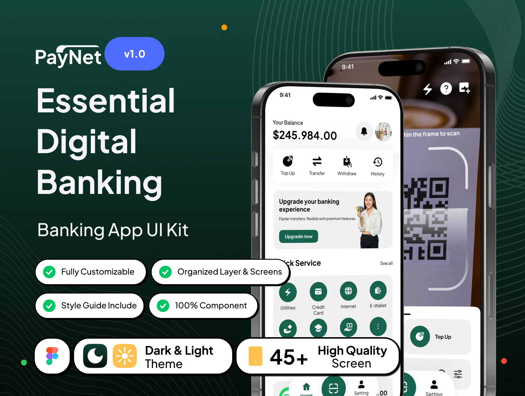 Paynet - Essential Digital Banking App UI Kit