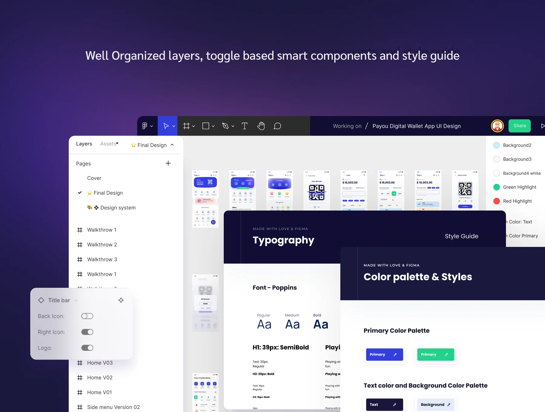 Payou digital wallet app Dark UI kit 4