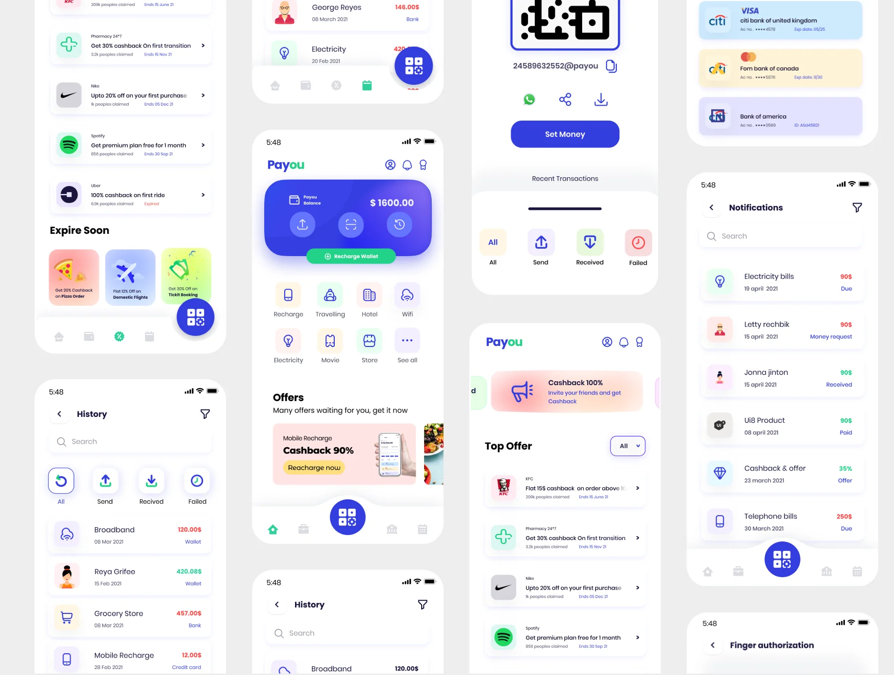 Payou digital wallet app UI kit 5