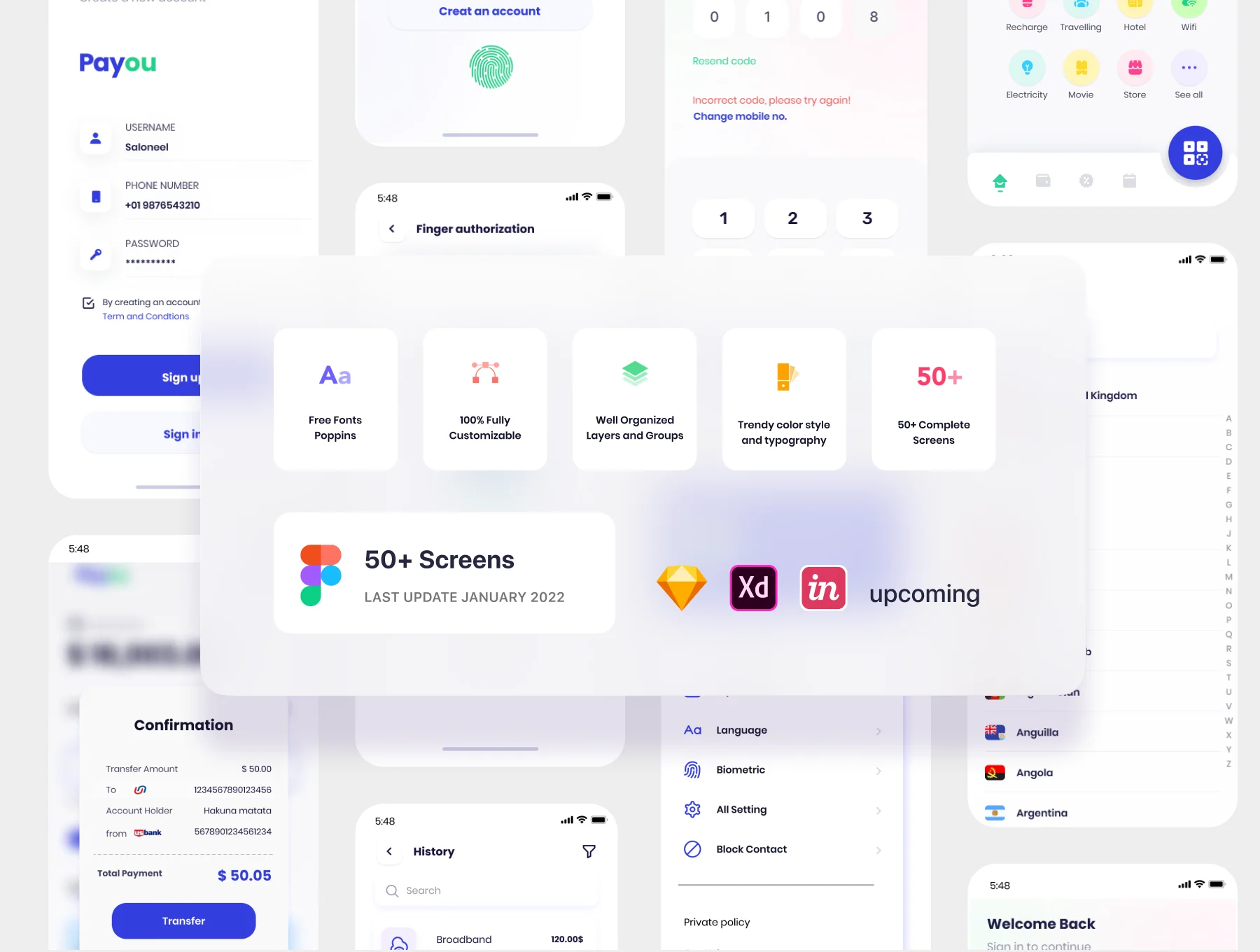 Payou digital wallet app UI kit 6