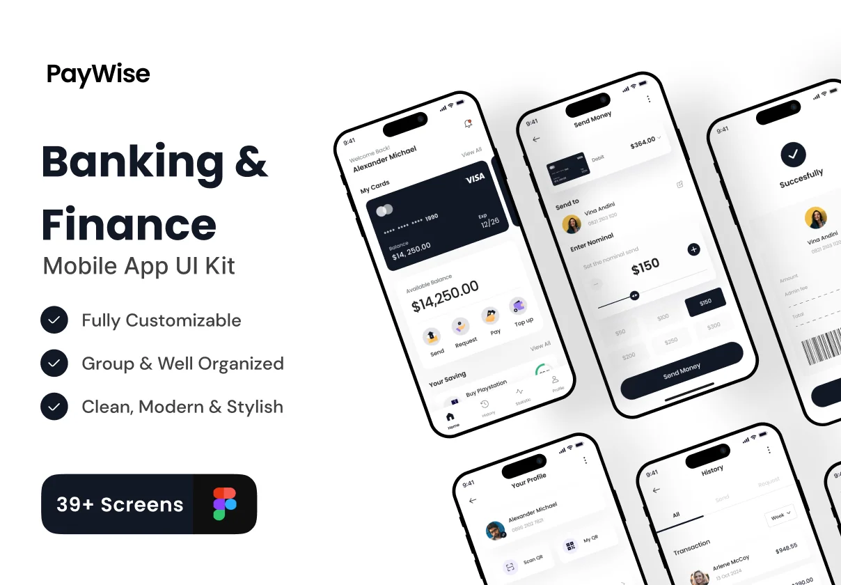 Paywise - Banking & Finance App UI Kit