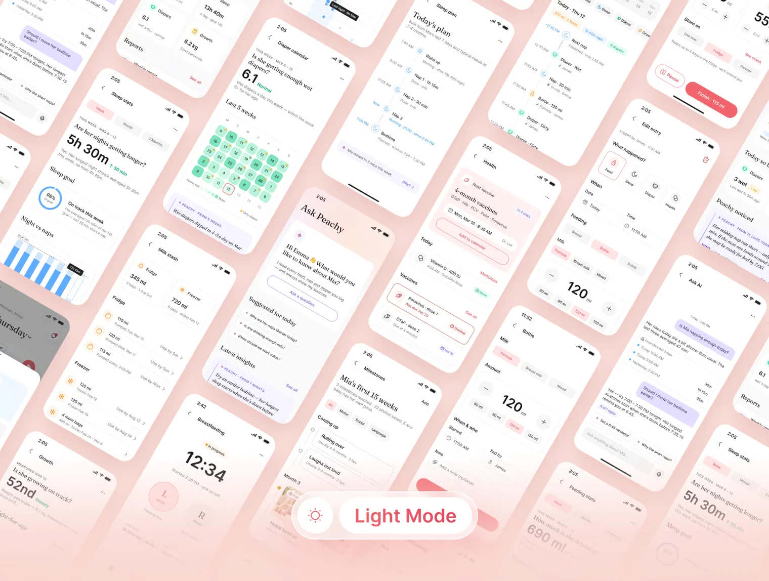 Peachy — AI Baby Tracker iOS UI Kit 7