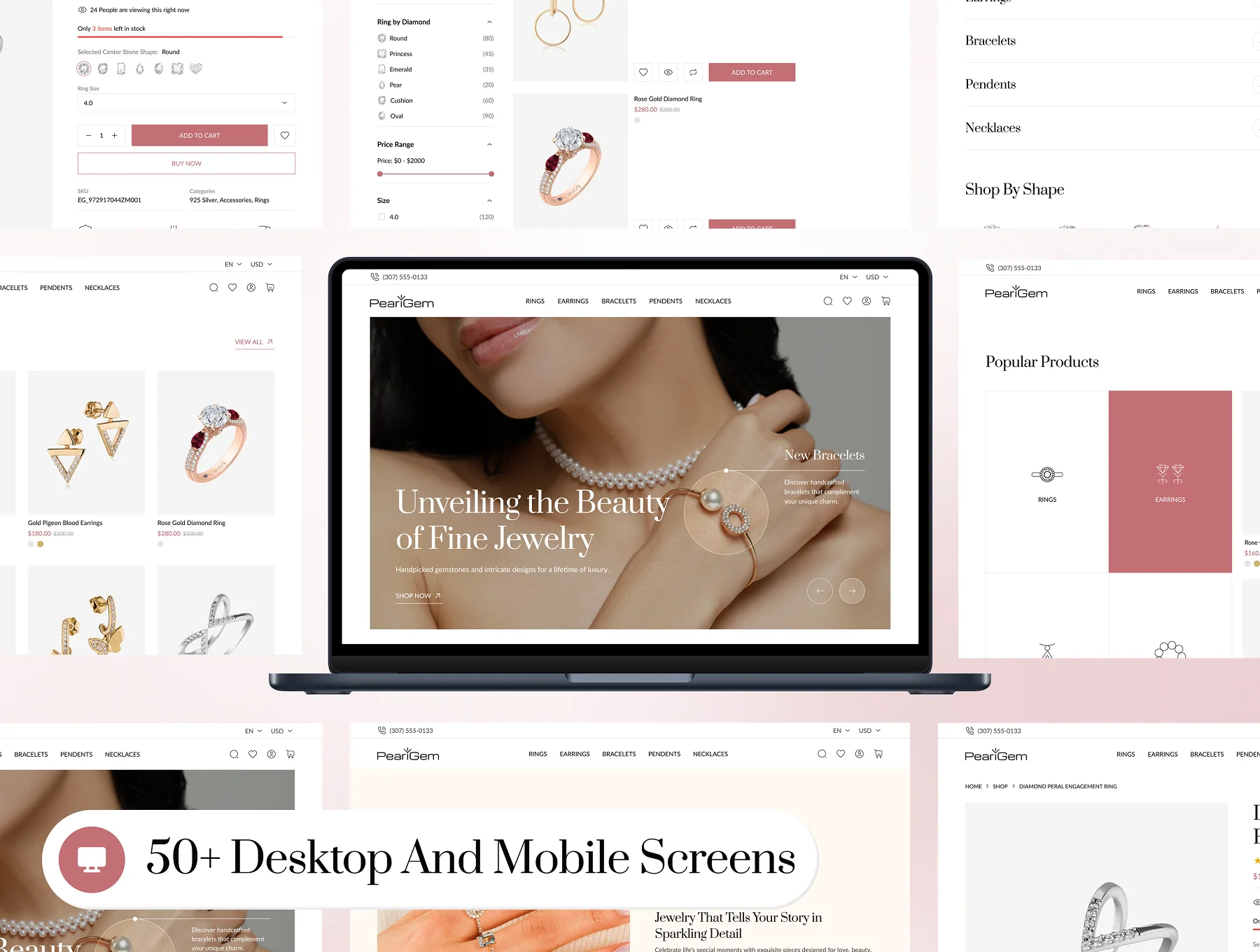 PearlGem - Jewelry Ecommerce Website Framer Template 3