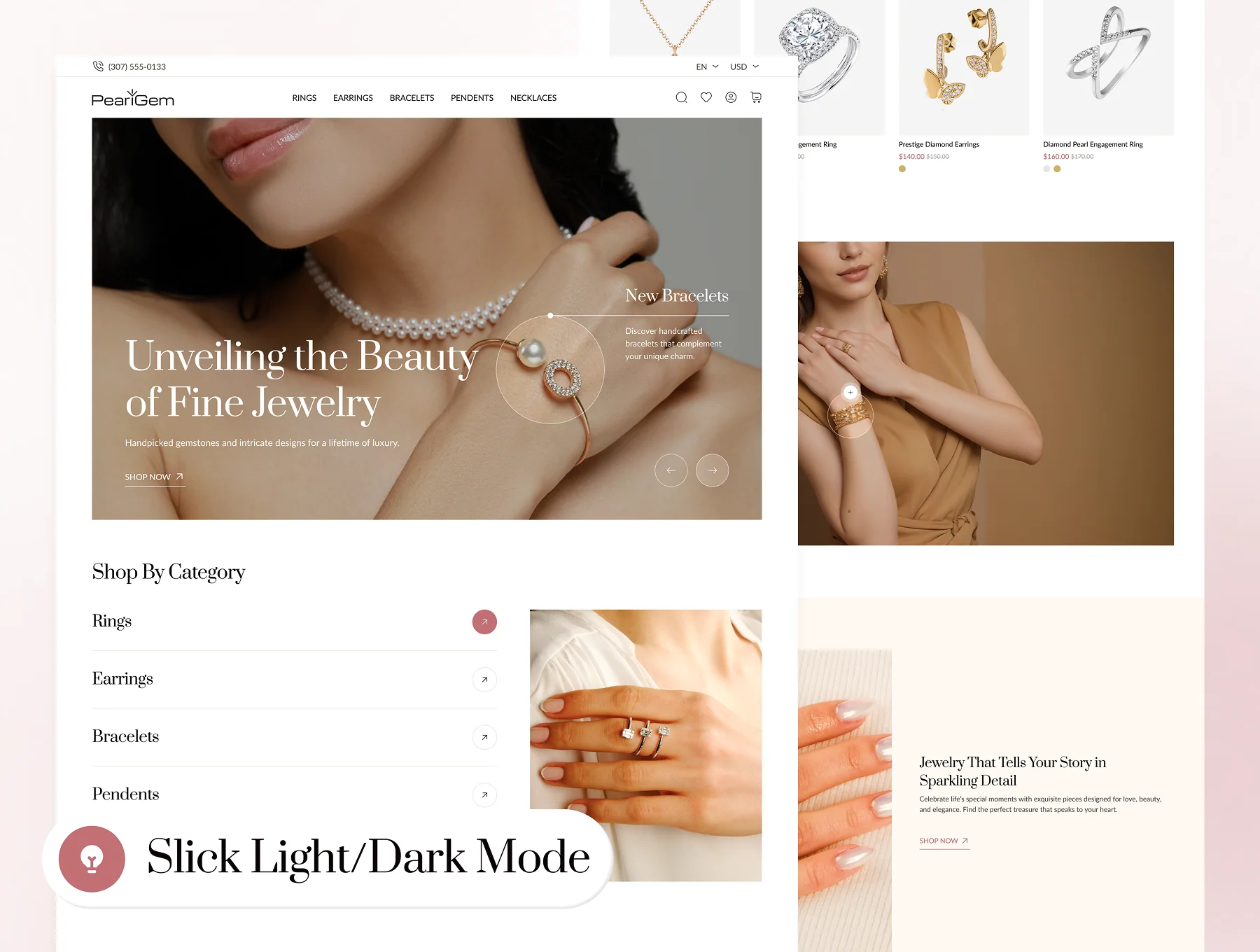 PearlGem - Jewelry Ecommerce Website Framer Template 4