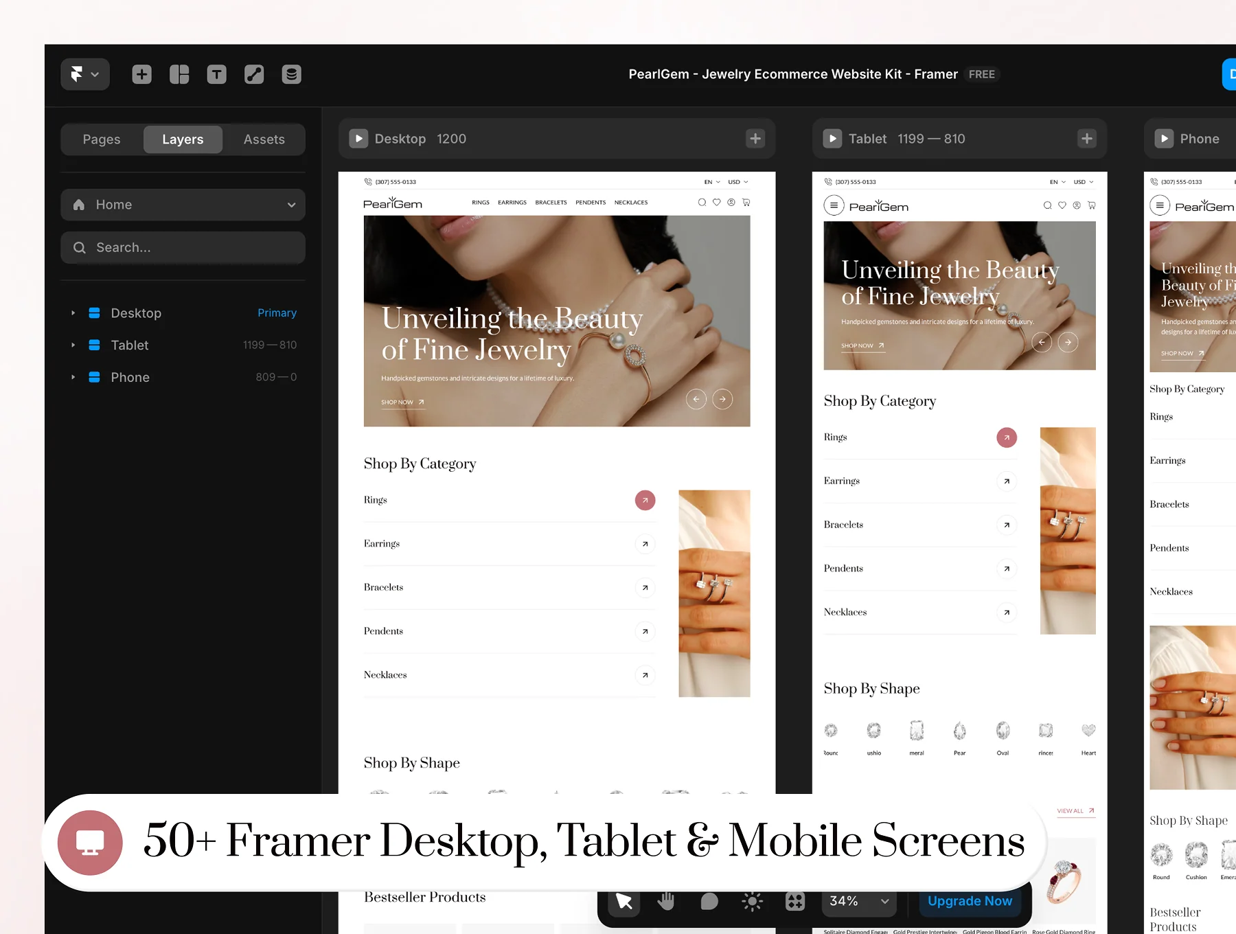 PearlGem - Jewelry Ecommerce Website Framer Template 8