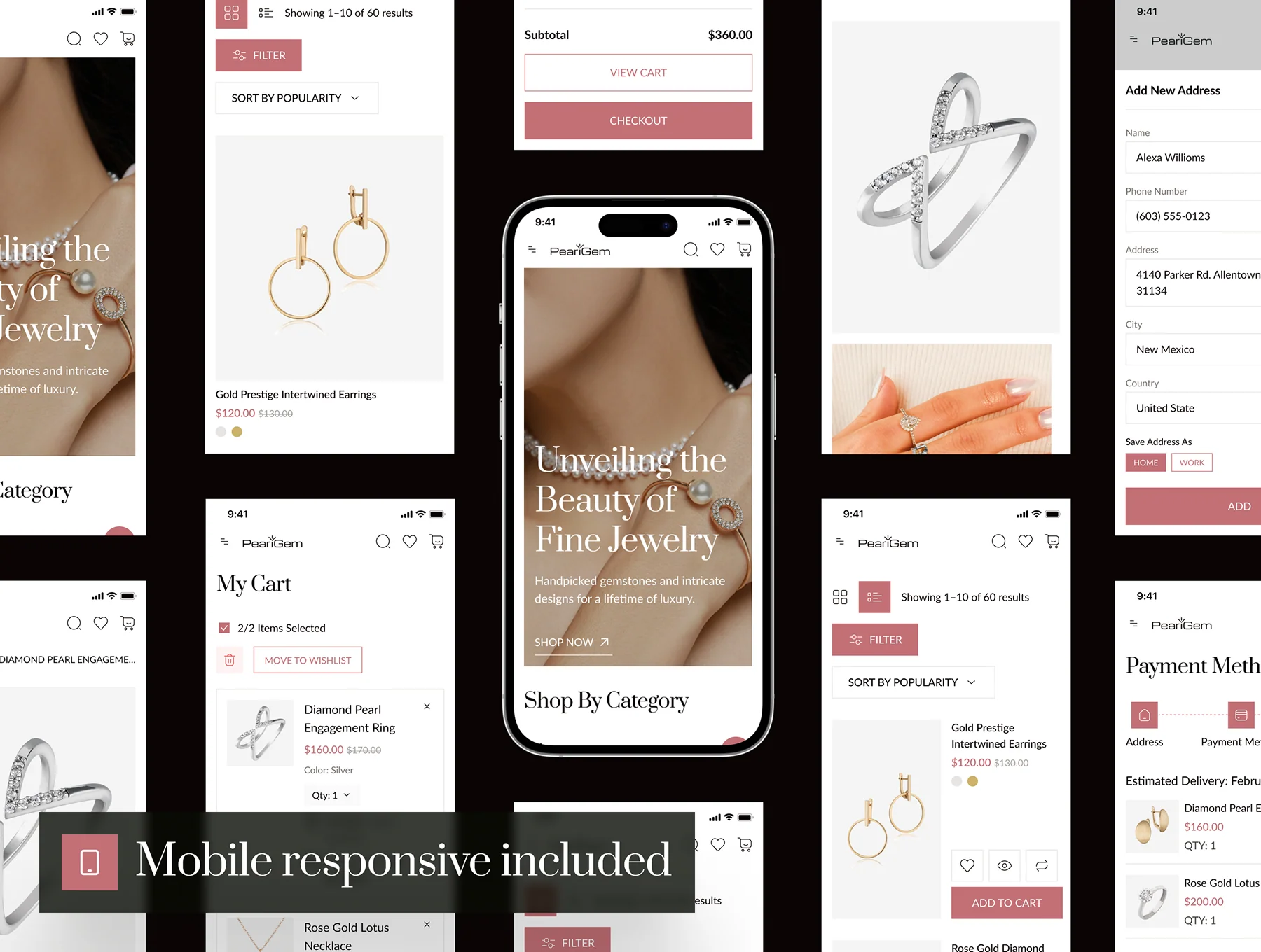 PearlGem - Jewelry Ecommerce Website UI Kit 9