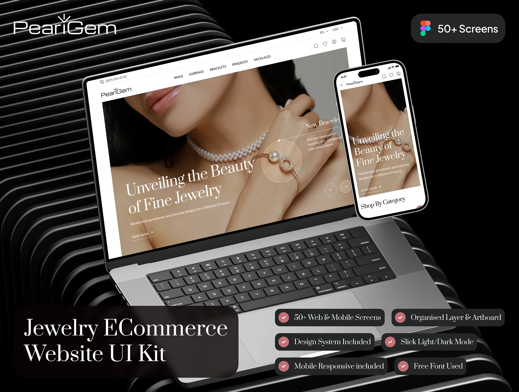 PearlGem - Jewelry Ecommerce Website UI Kit