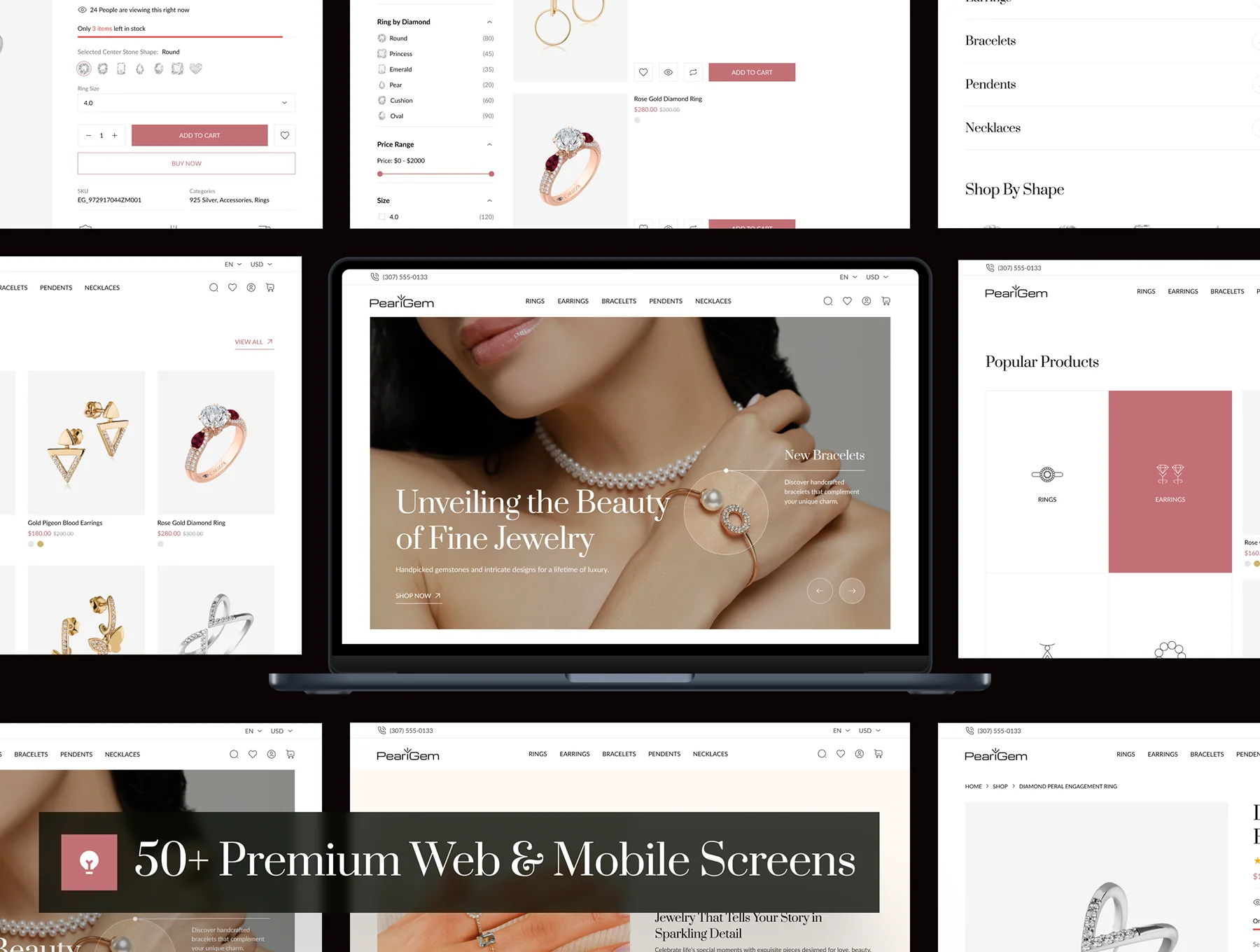 PearlGem - Jewelry Ecommerce Website UI Kit 6