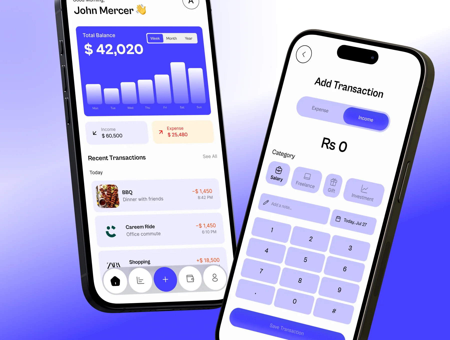 Penny – Personal Finance Tracker Mobile App UI Kit 3