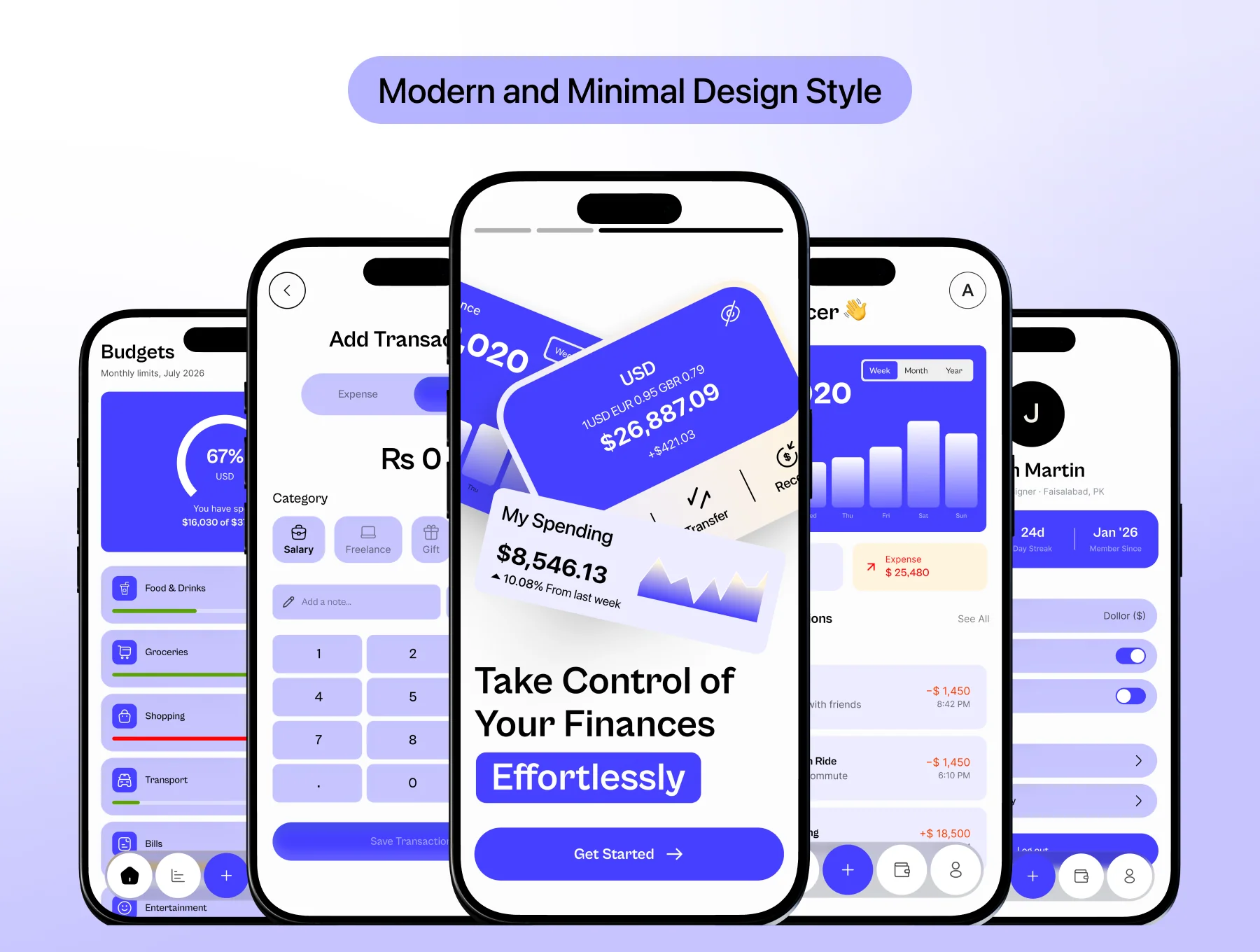 Penny – Personal Finance Tracker Mobile App UI Kit 4