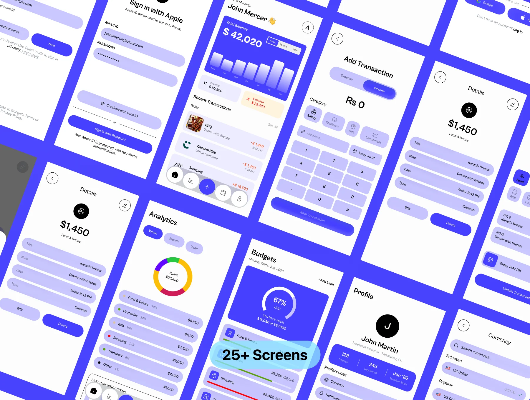 Penny – Personal Finance Tracker Mobile App UI Kit 5