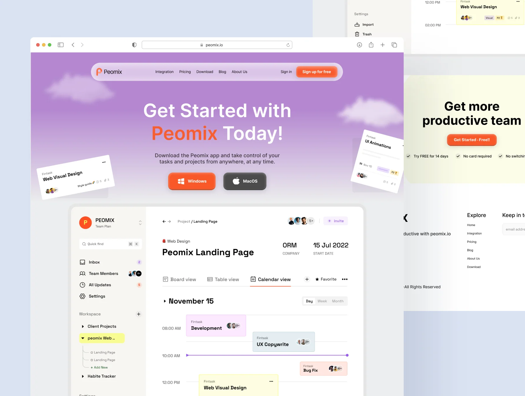 Peomix - Sass Landing Page Framer Template 4