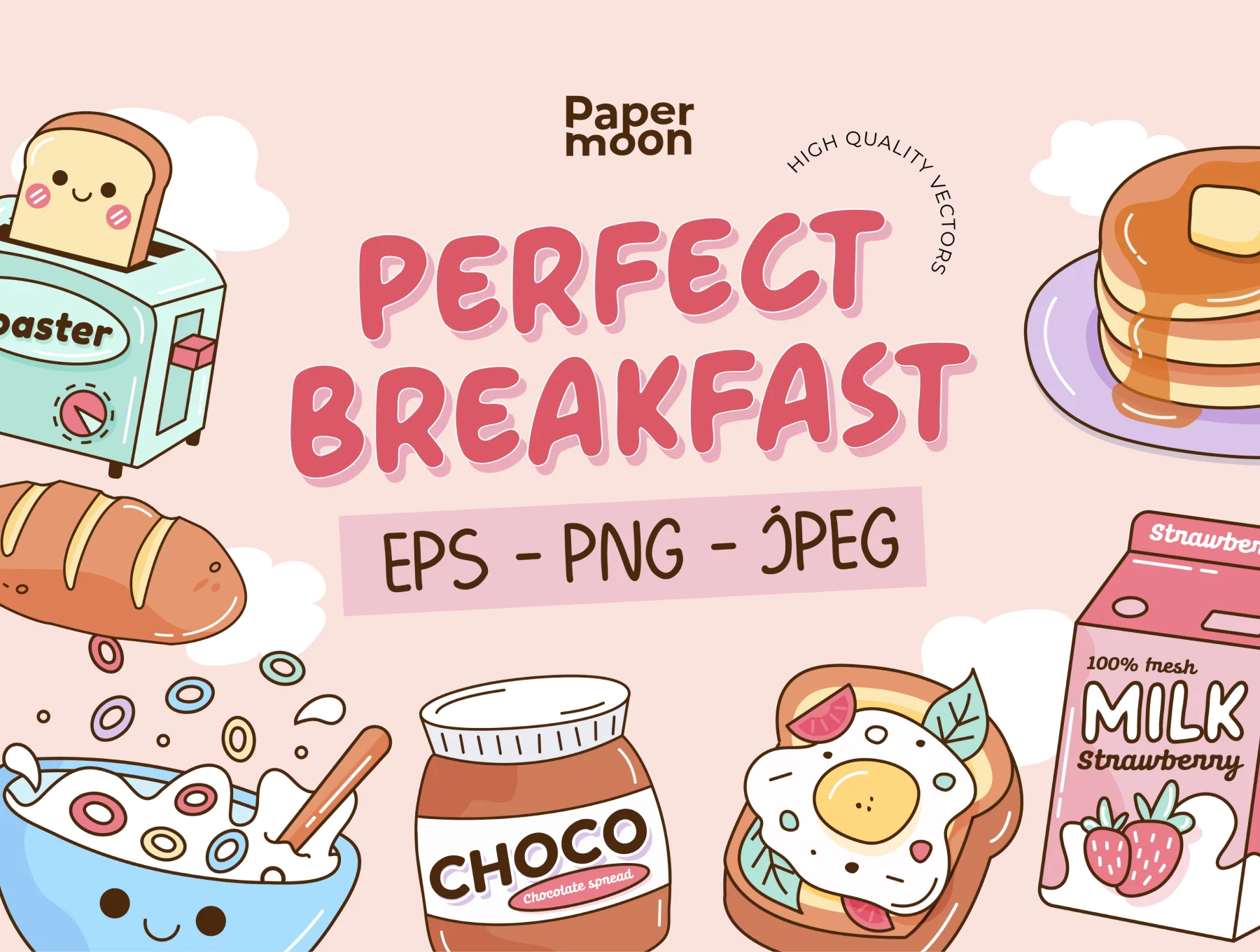 Perfect Breakfast Illustrations Set