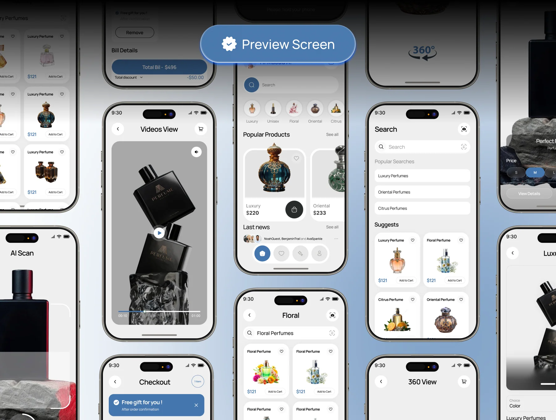 Perfumia – Perfume Shop & Fragrance Store Mobile App UI Kit 4