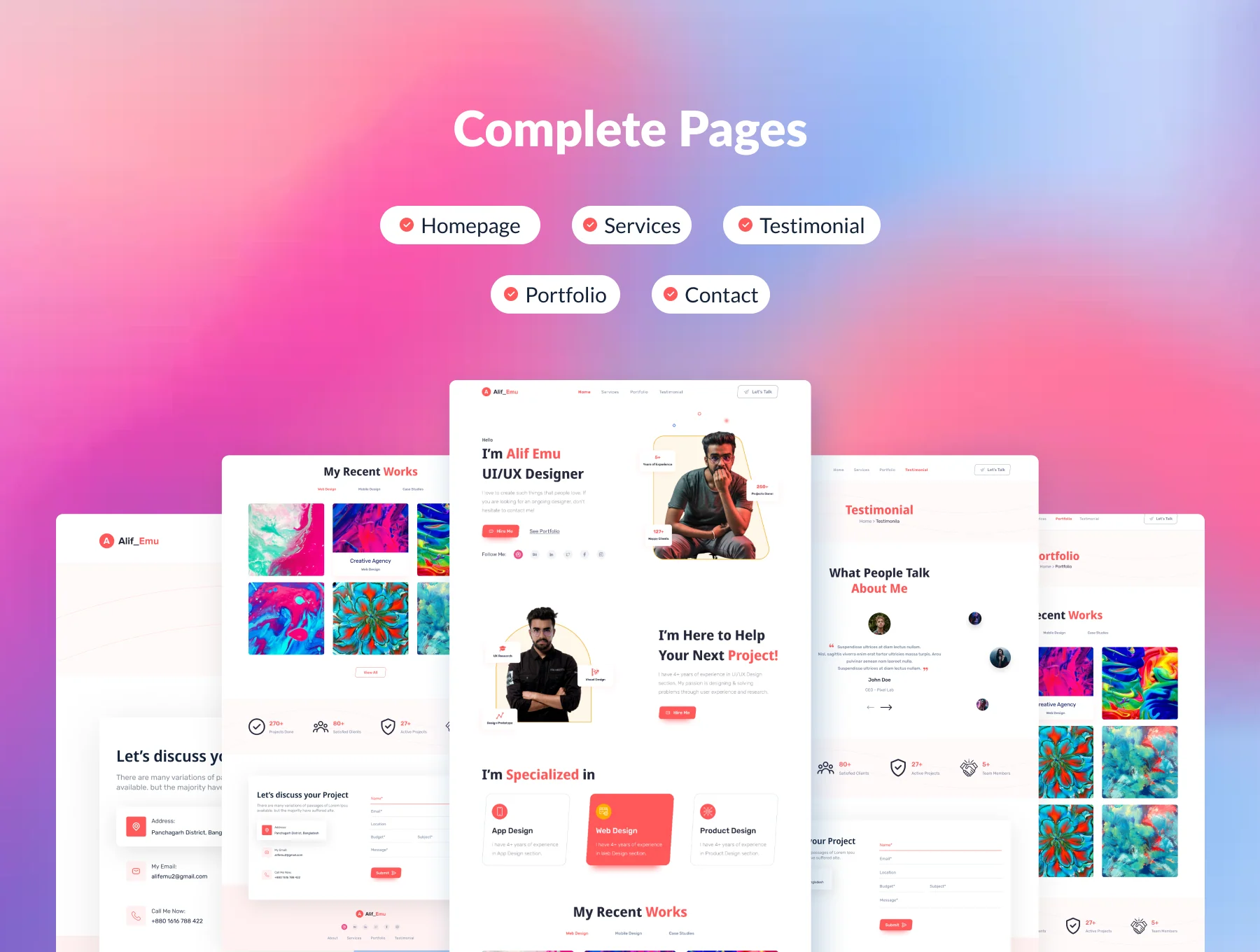 Personal Portfolio Web UI Kit 2