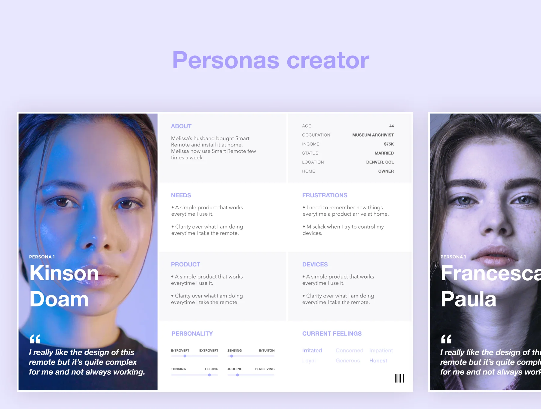 Personas & Customer Experience creator 2