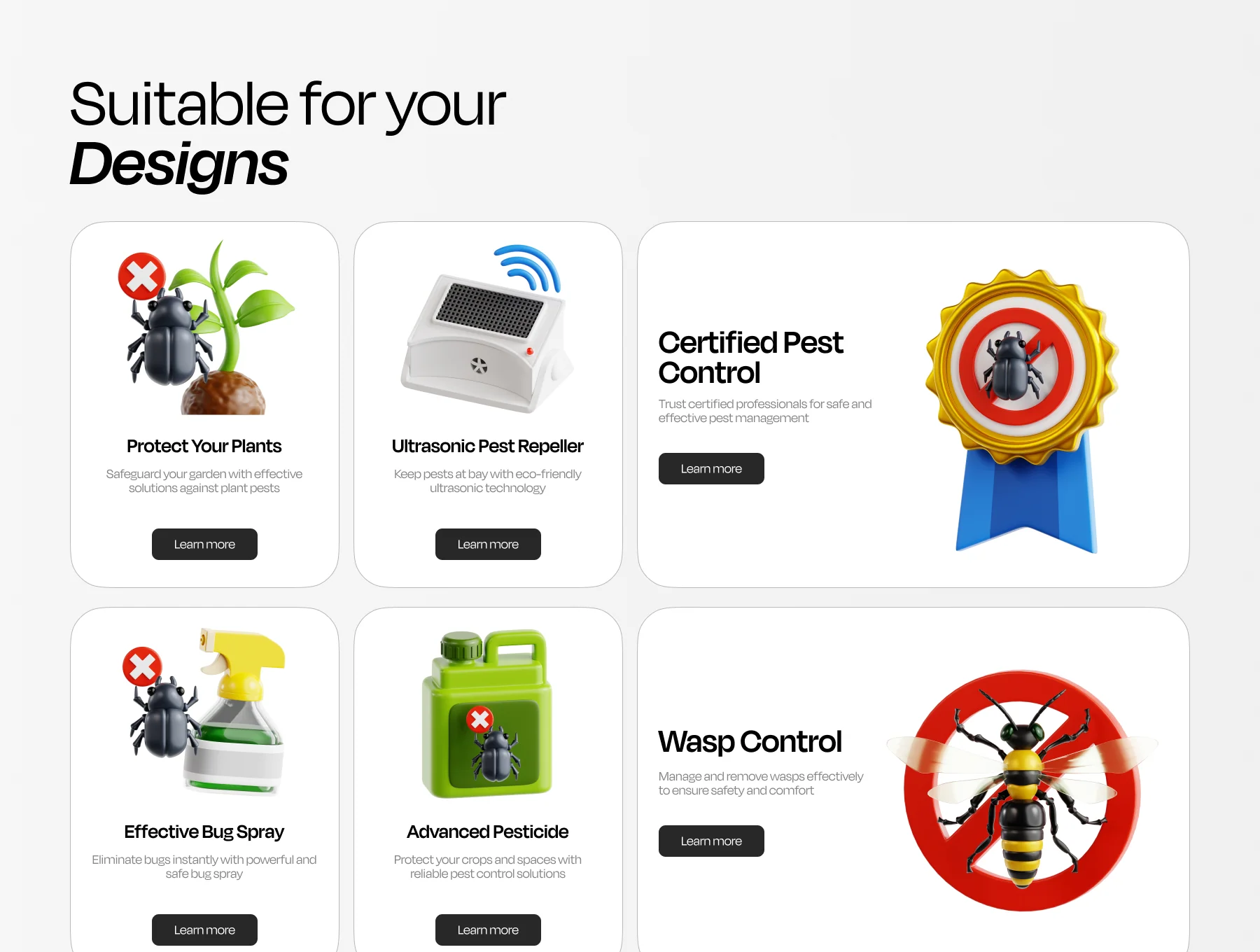 Pest Control 3D Icon Set 3