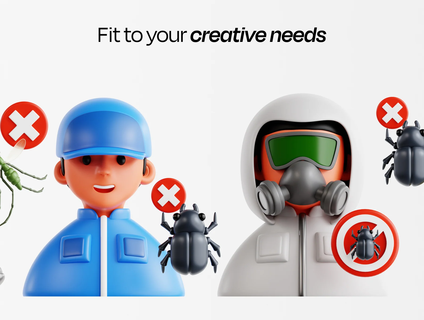 Pest Control 3D Icon Set 4