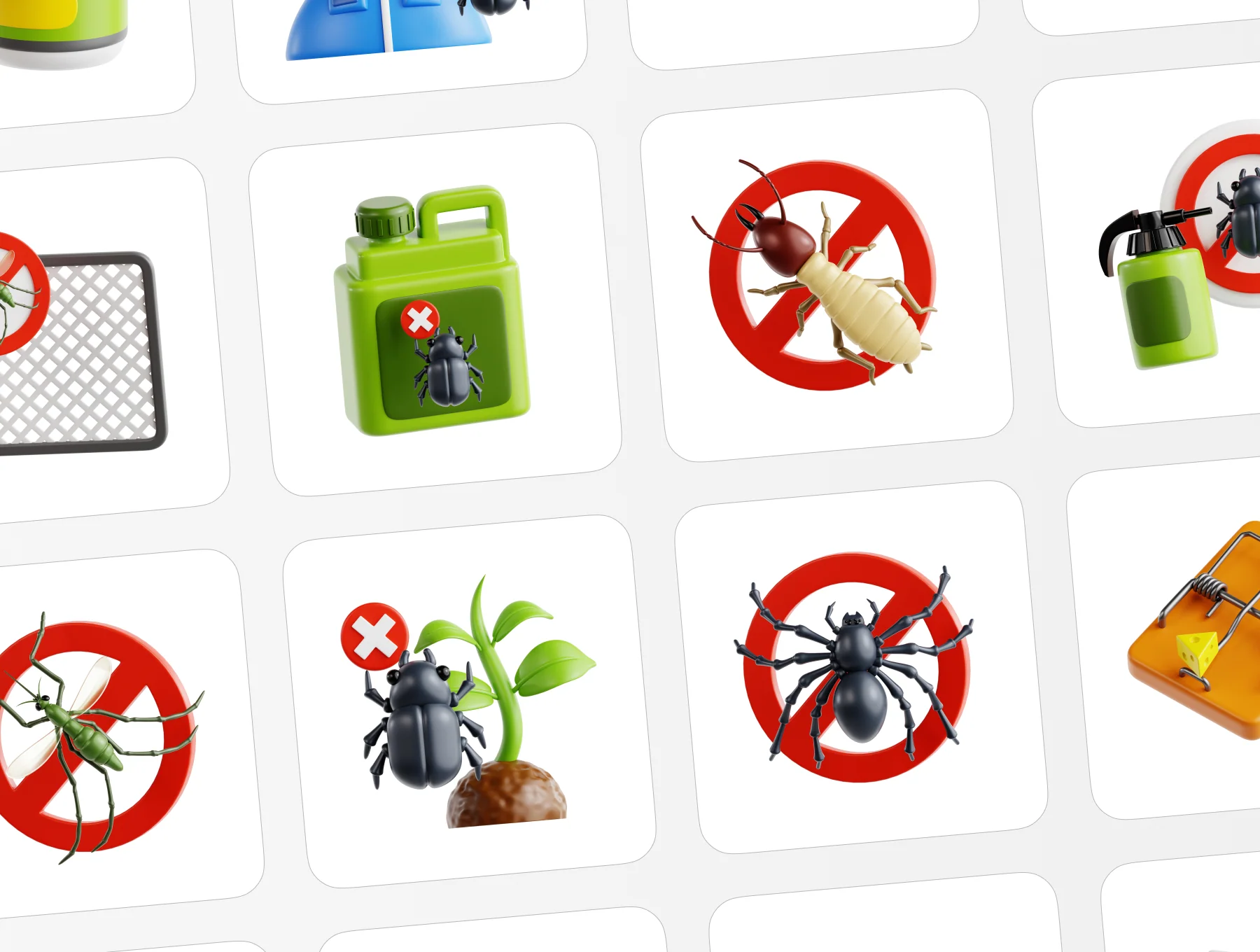 Pest Control 3D Icon Set 5