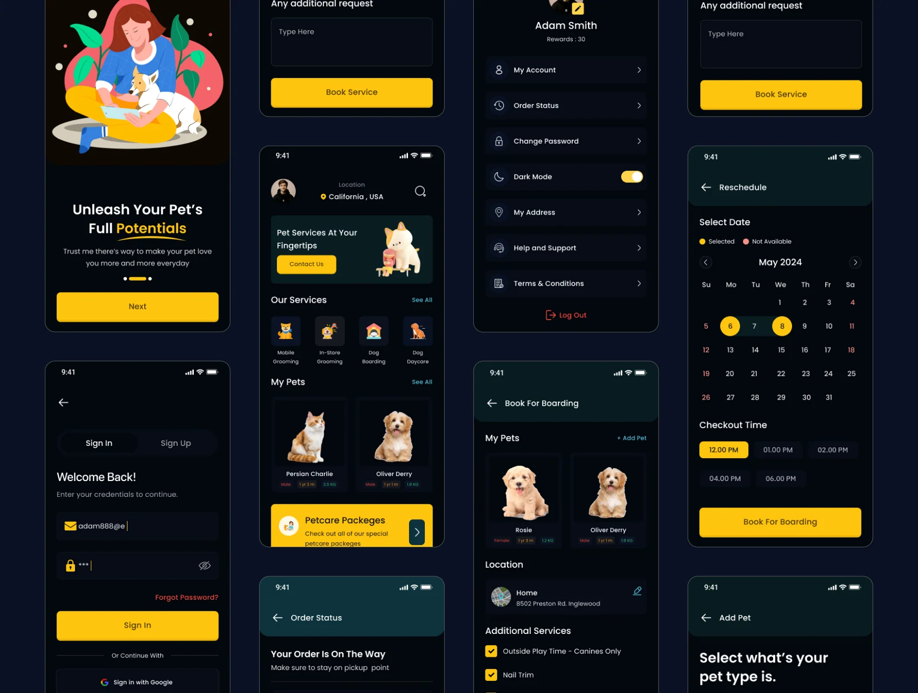 Pet Care Mobile App UI Kit