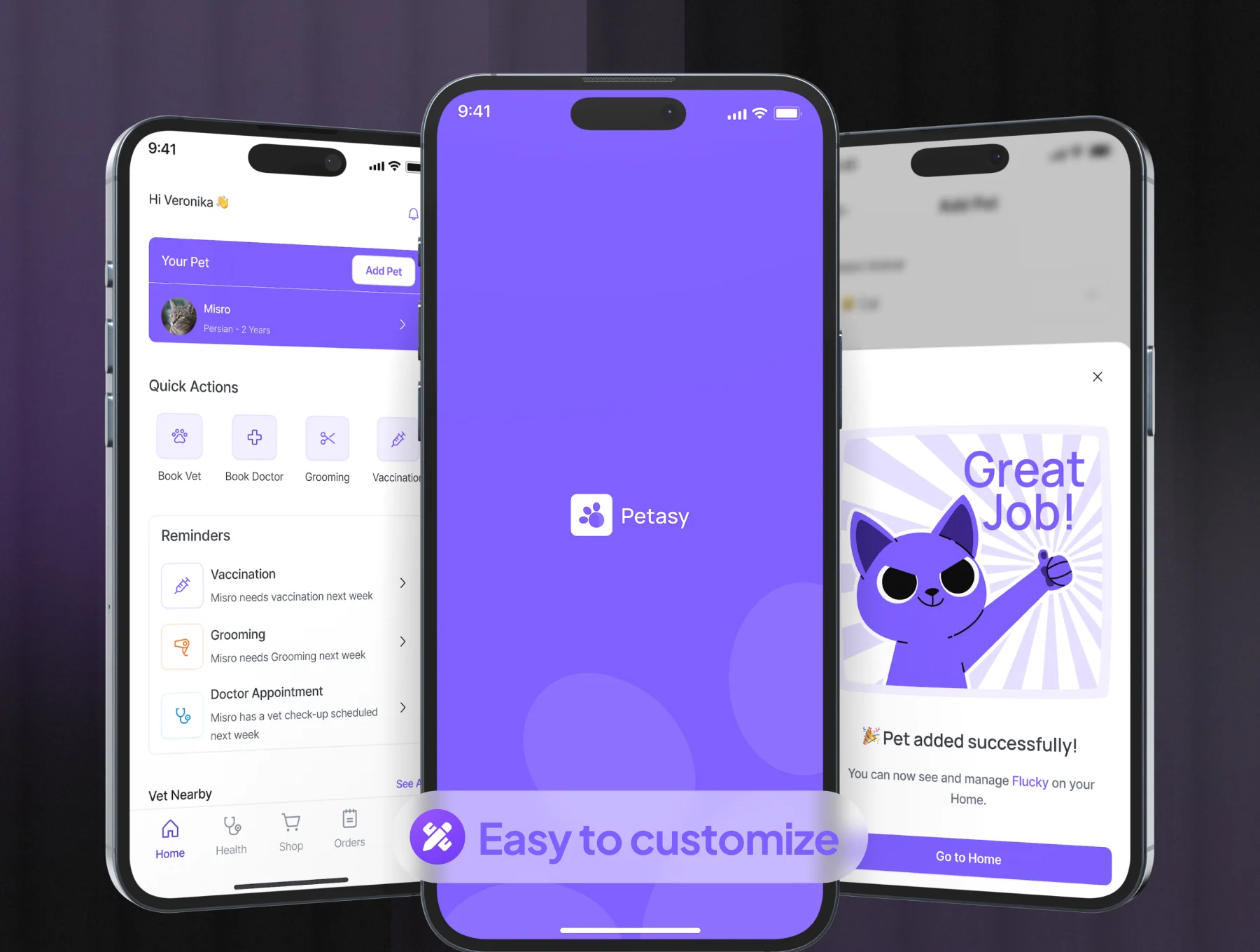 Petasy - Pet Care & Vet Appointment Mobile UI Kit 1.2 5