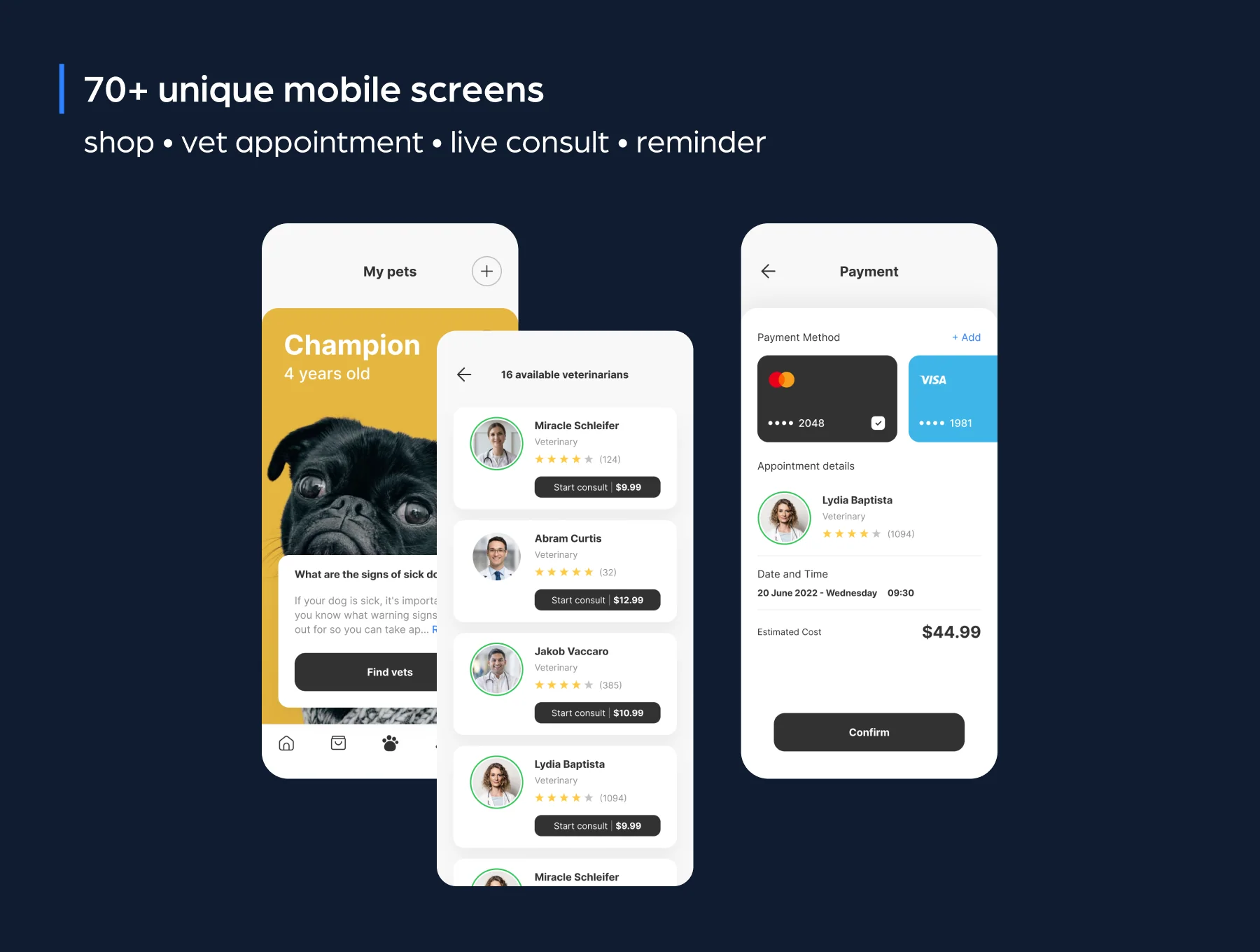 Petito Pet Care App UI Design Kit 2