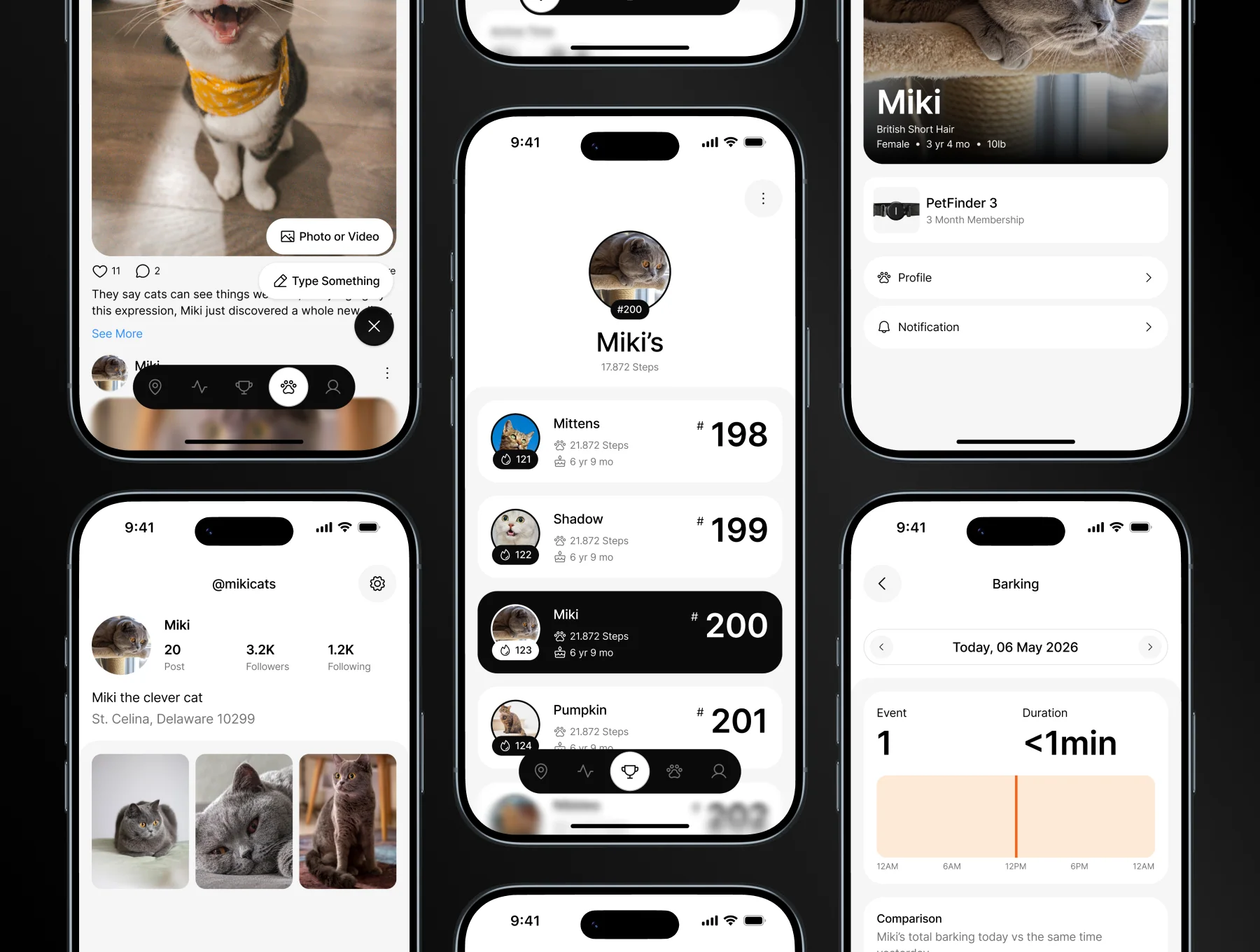 Pets Collar Tracking Mobile App UI Kit 3