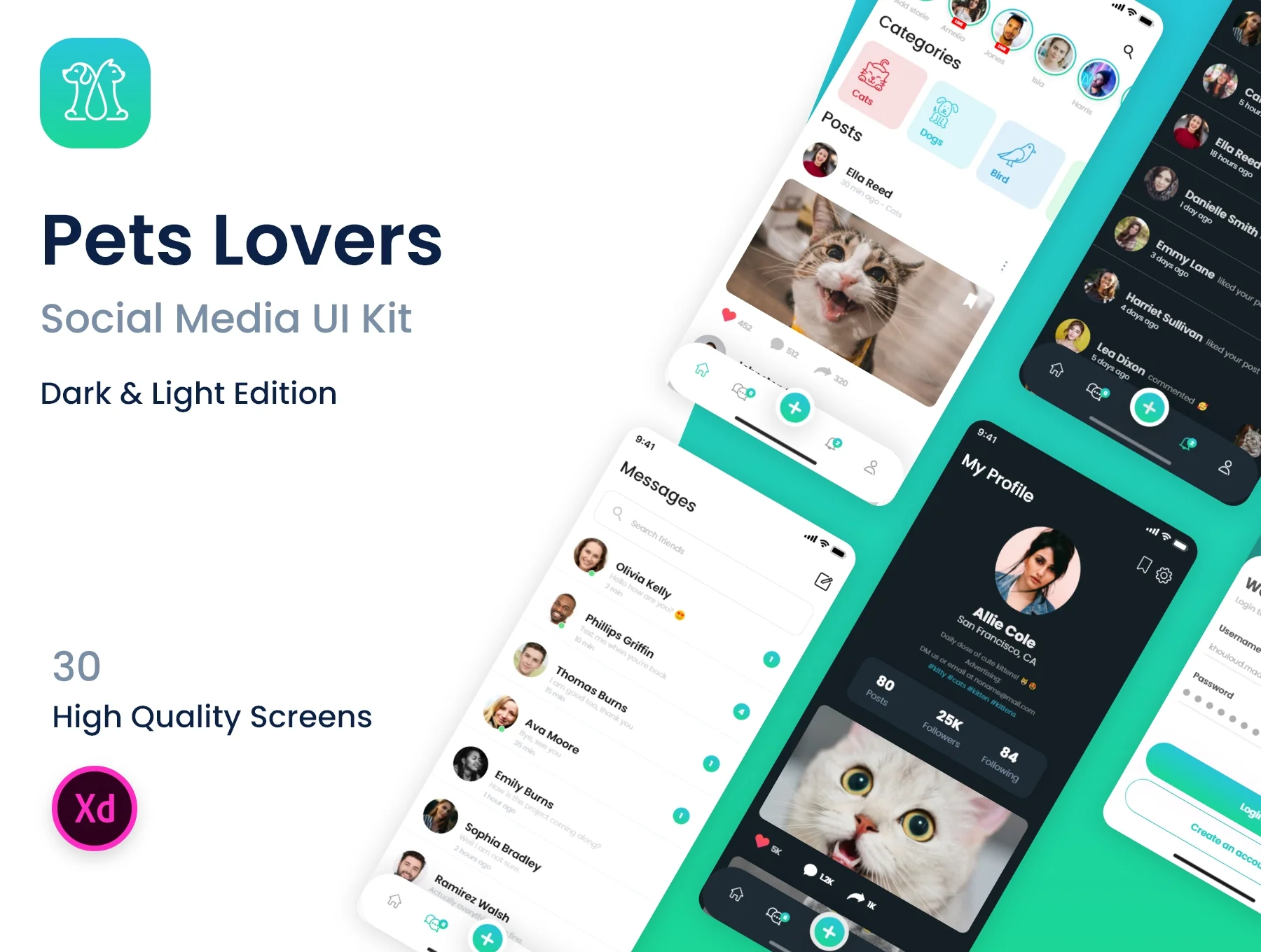 PetsLovers - Social Media app UI Kit