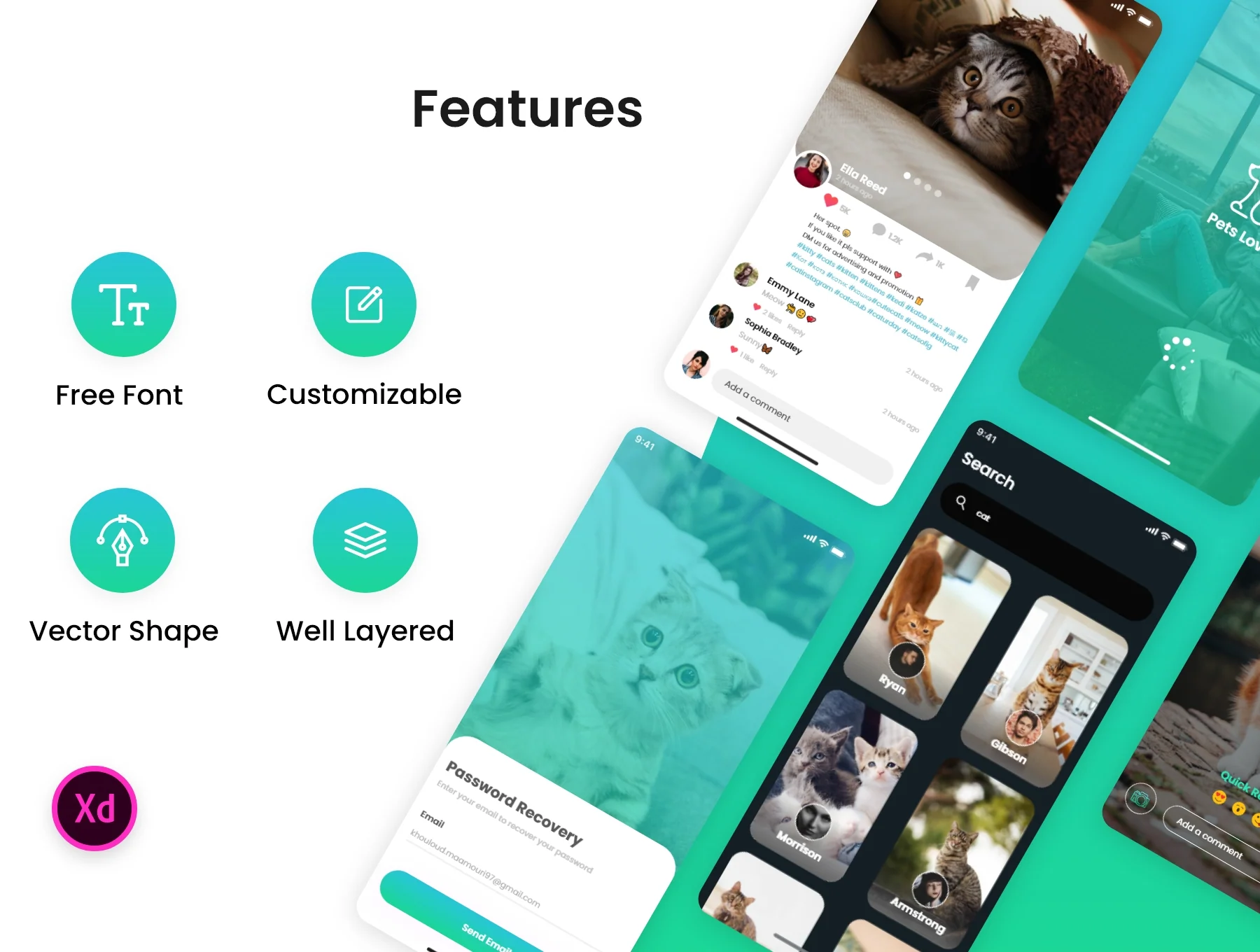 PetsLovers - Social Media app UI Kit 2