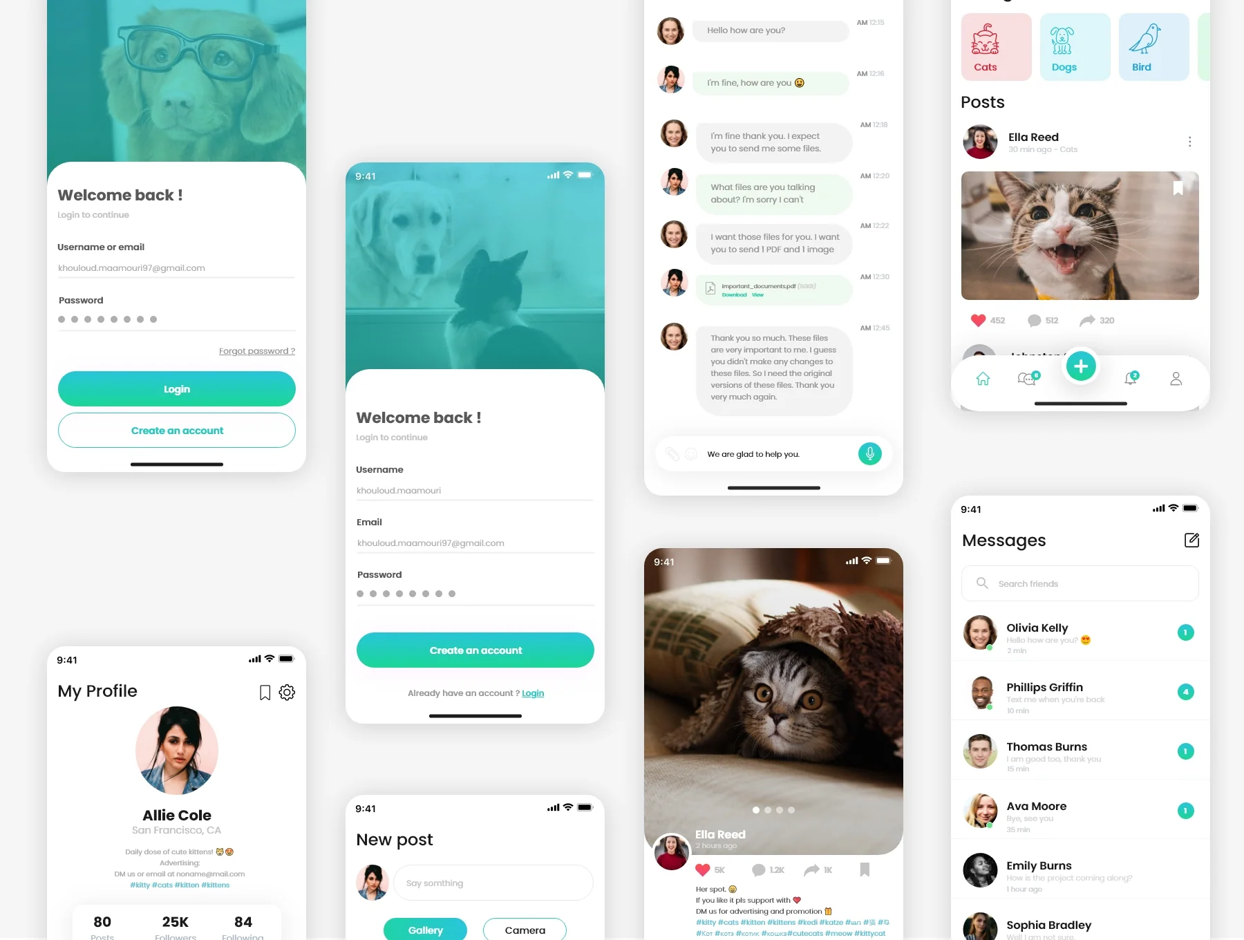 PetsLovers - Social Media app UI Kit 5