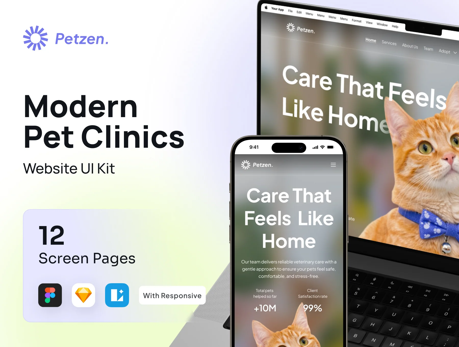 Petzen - Modern Pet Clinic Website UI Kit