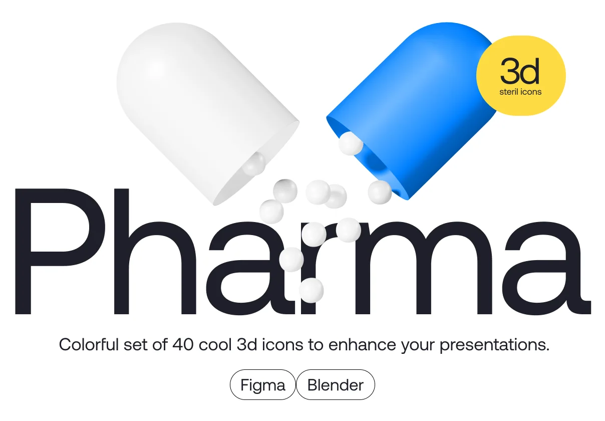 Pharma 3d icons