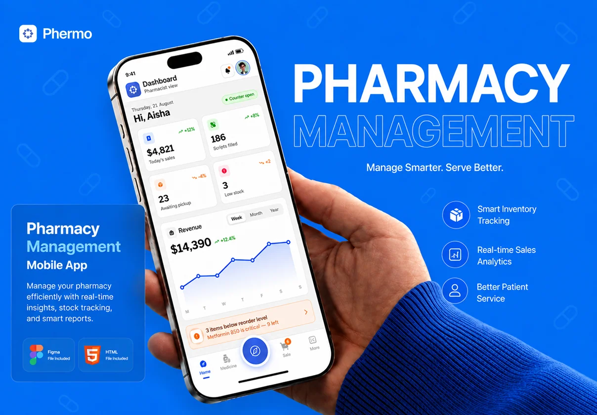 Pharmacy Management Mobile App UI Kit