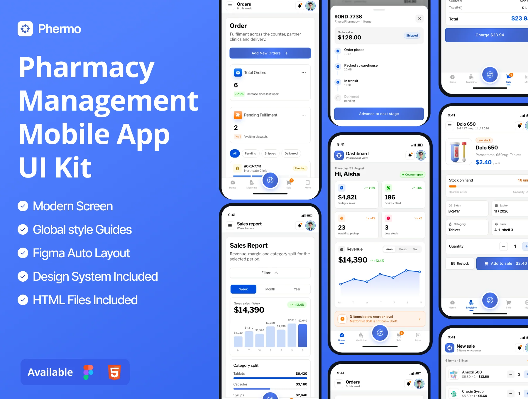 Pharmacy Management Mobile App UI Kit